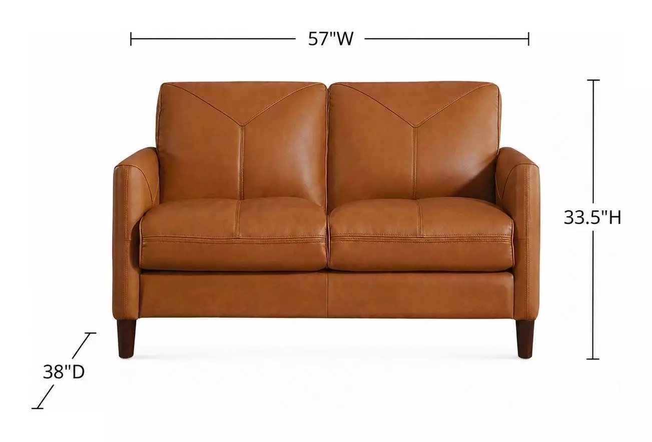 Yorwick Cognac Leather 57" Loveseat