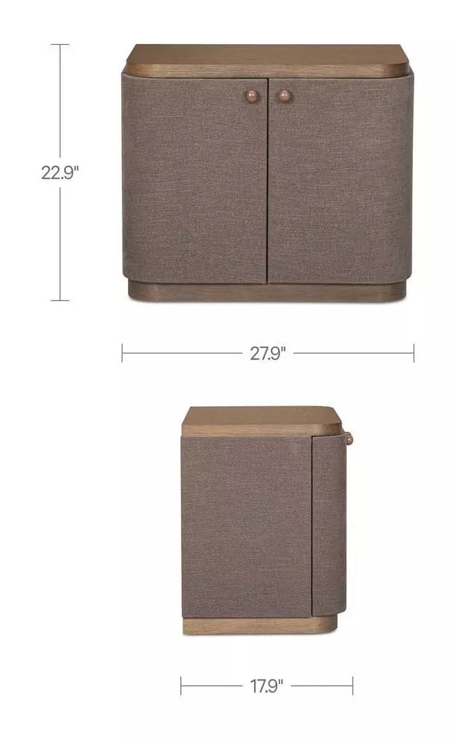 Simone Brown 2 Door Nightstand