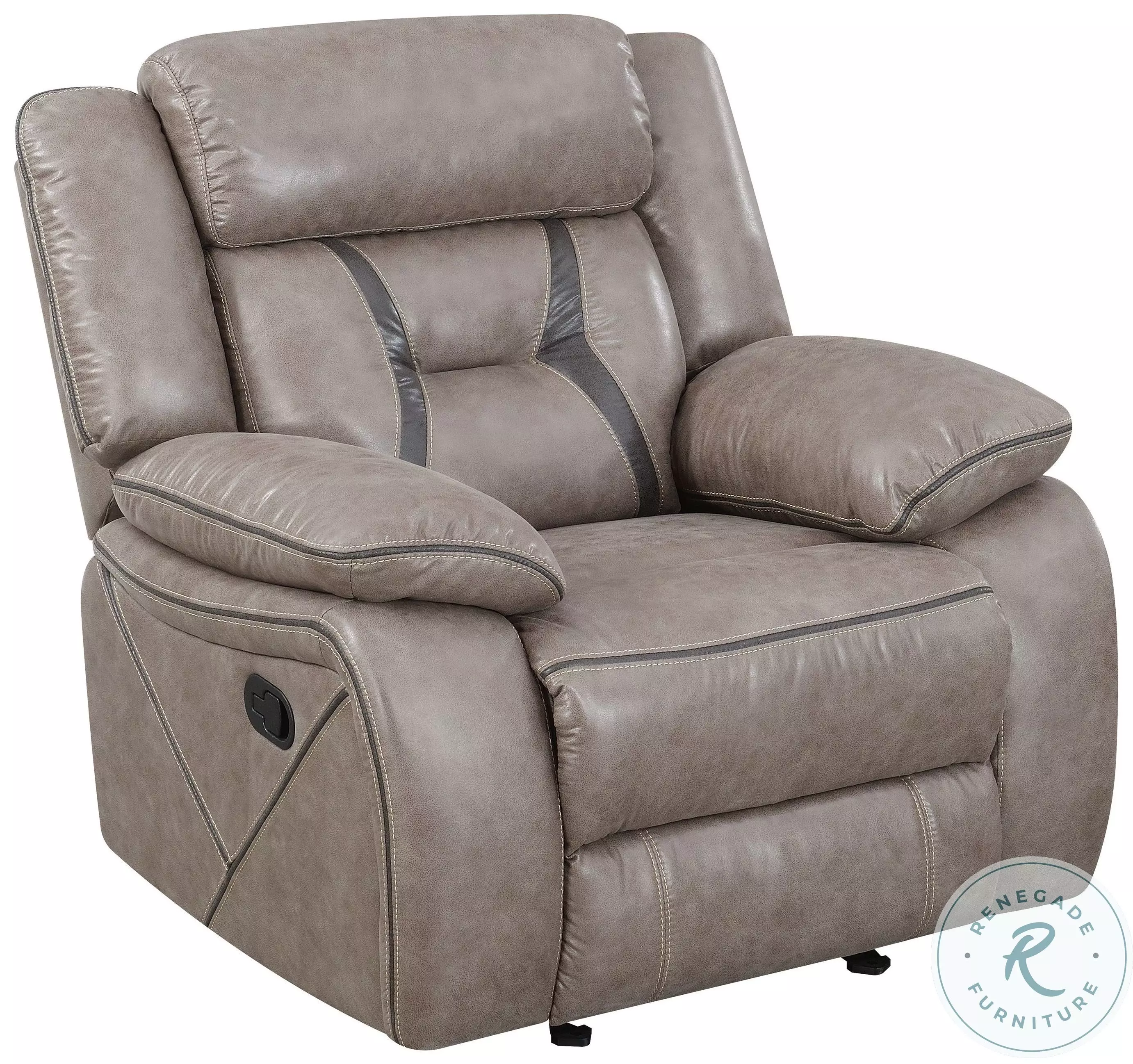 Tyson Grey Taupe Glider Recliner From Steve Silver | Coleman Furniture
