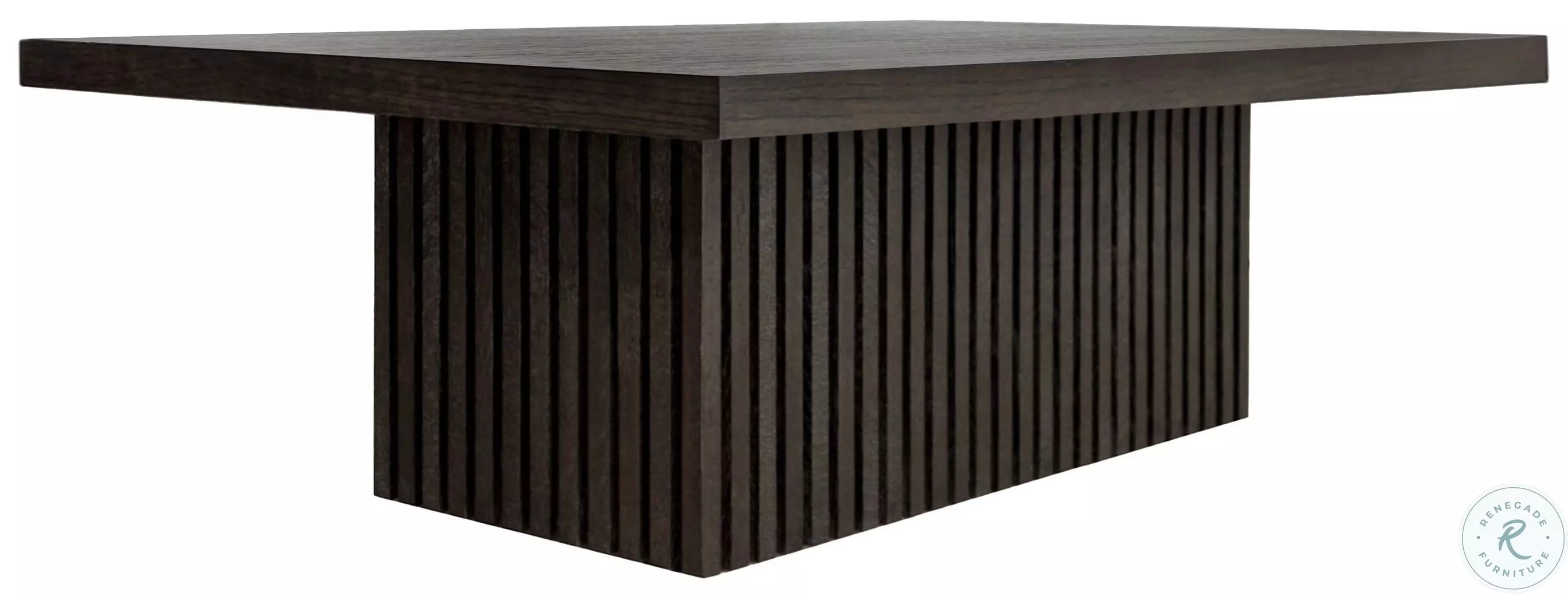 Tyson Dark Espresso Oak Slatted Pedestal Coffee Table From Worlds