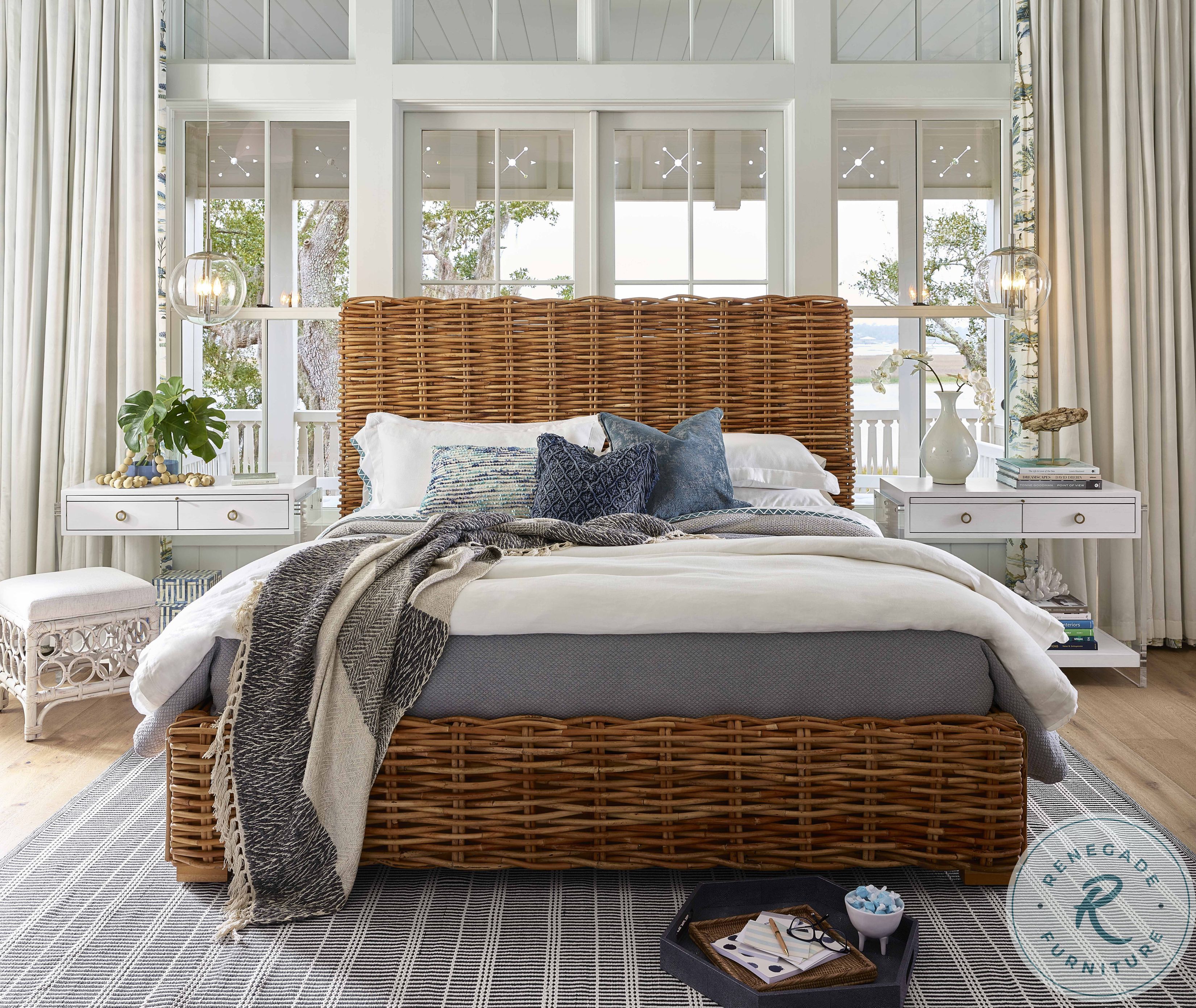 Getaway Natural Rattan Elliot Key Queen Woven Panel Bed From Universal