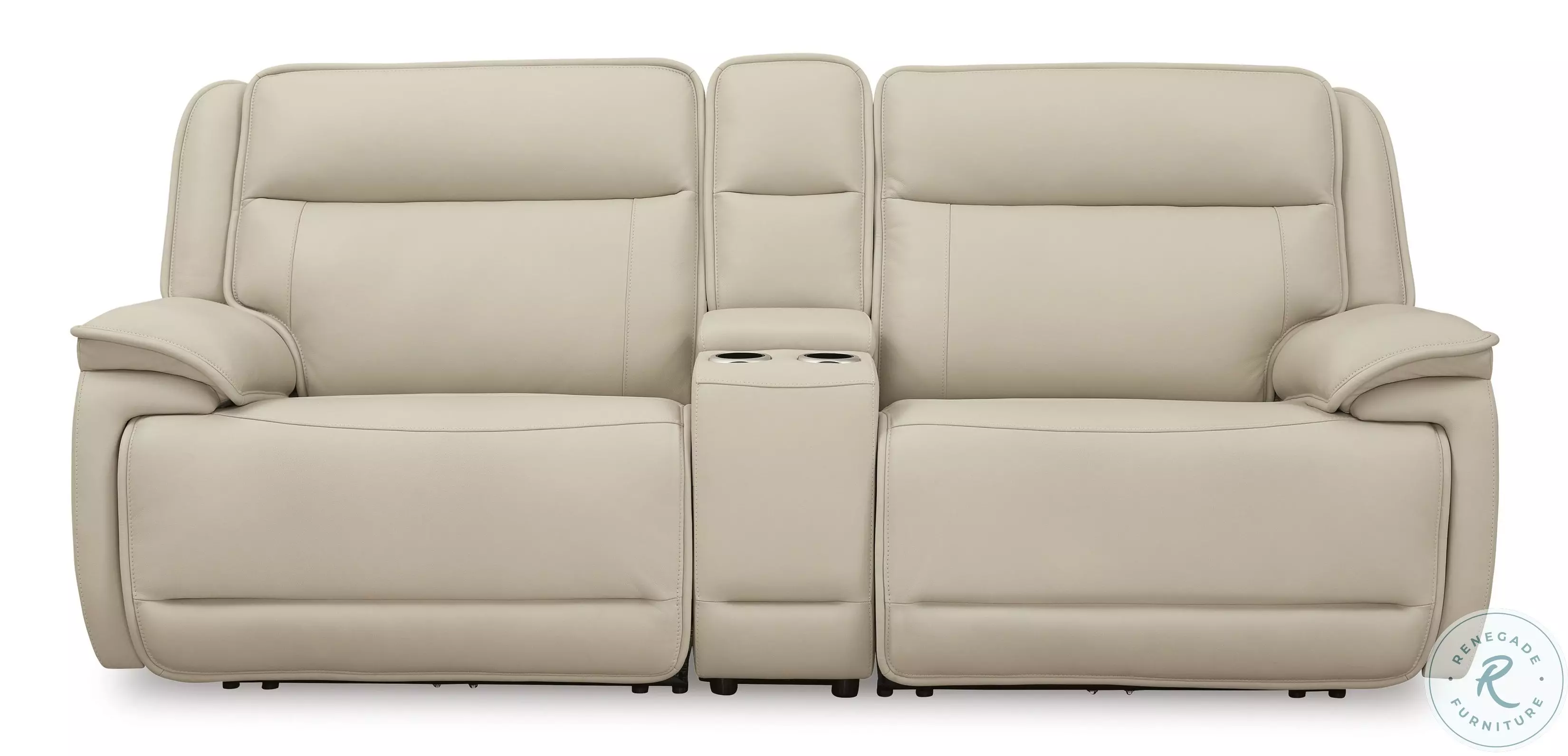 Double Deal Almond Modular Console Loveseat From Ashley Furniture
