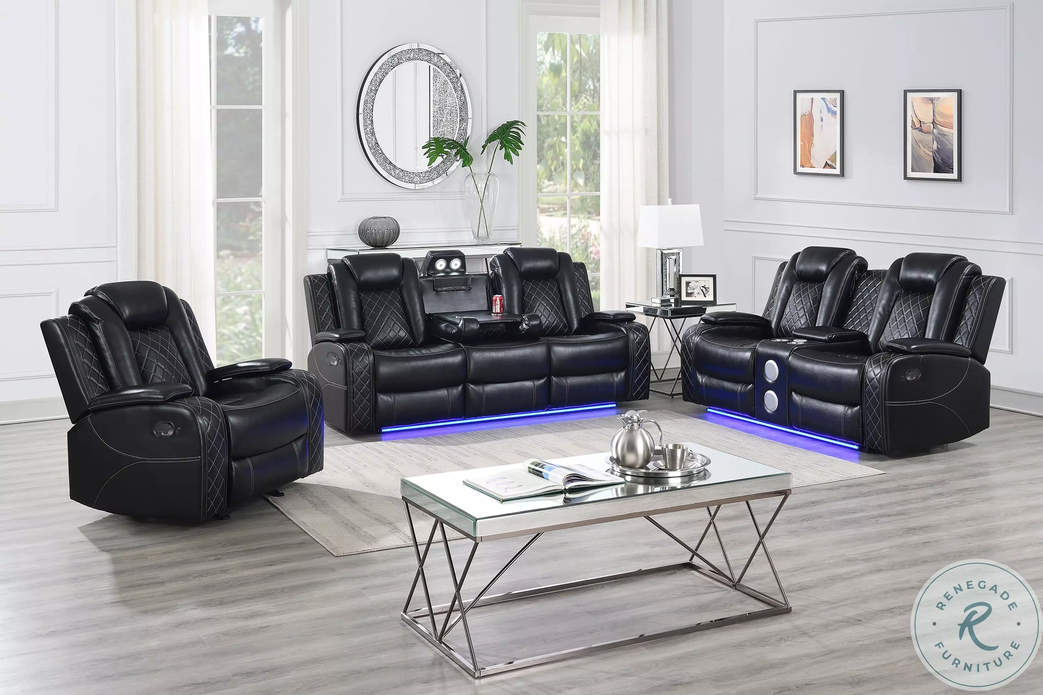 Orion II Black Reclining Living Room Set from New Classic