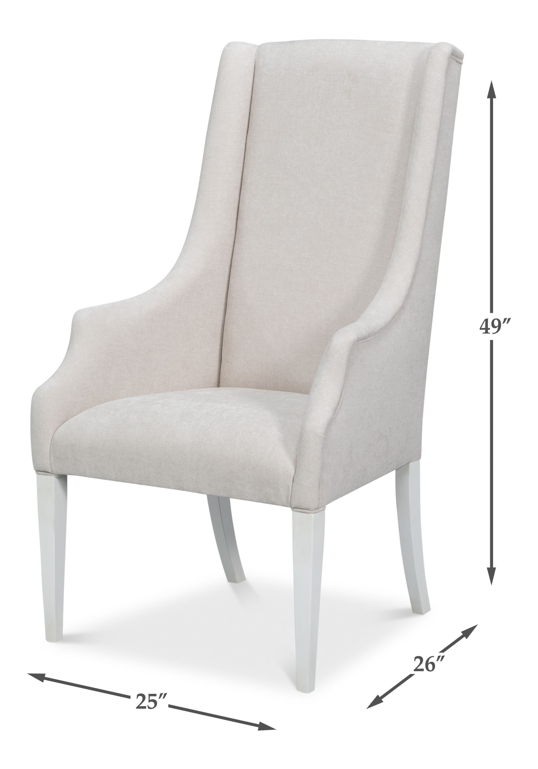 Captains Taupe Performance Fabric Upholstered Host Chair