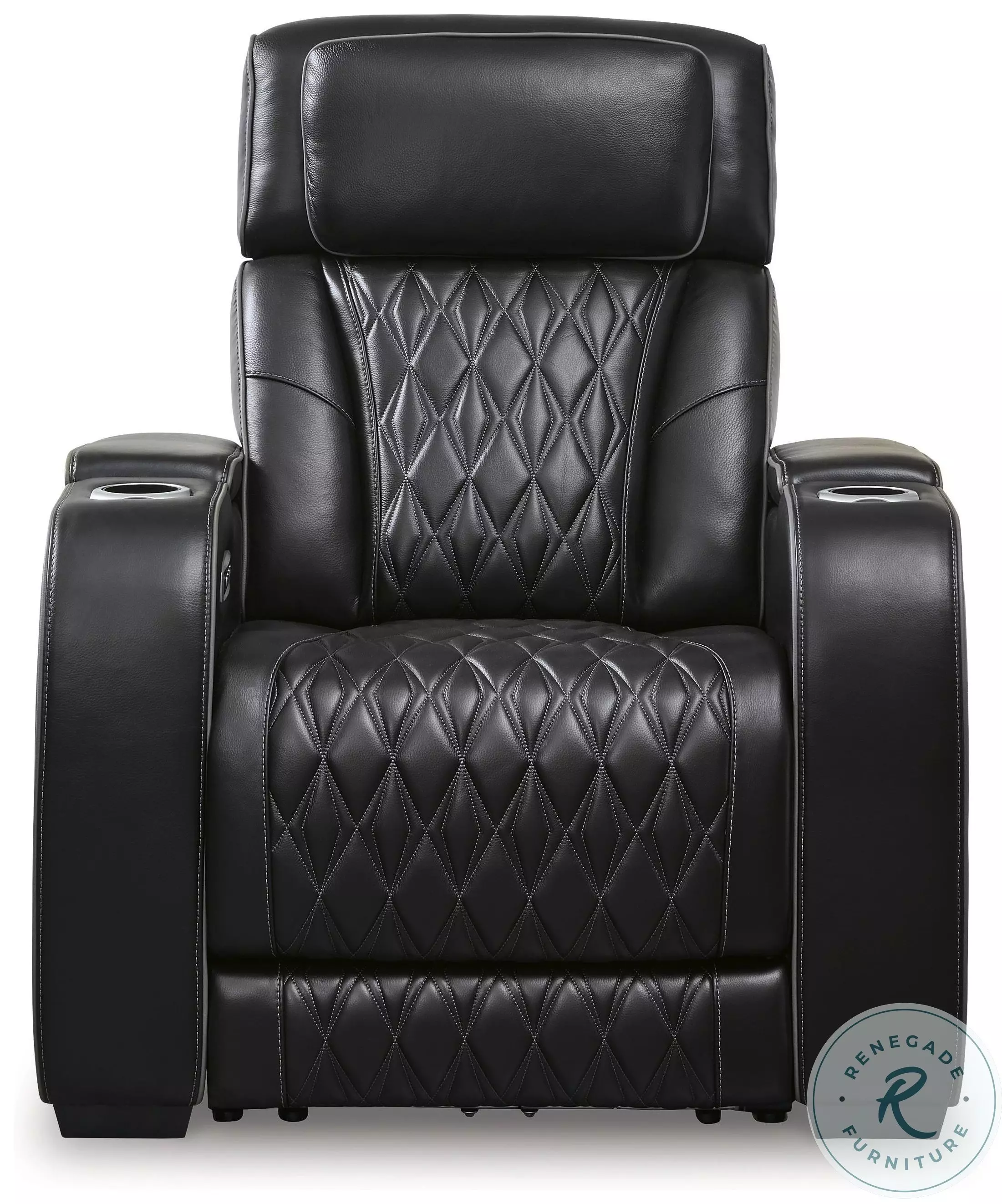Ashley Kendy Power Recliner Chair, Adjustable Headrest, Beige Brown Polyester main image 1