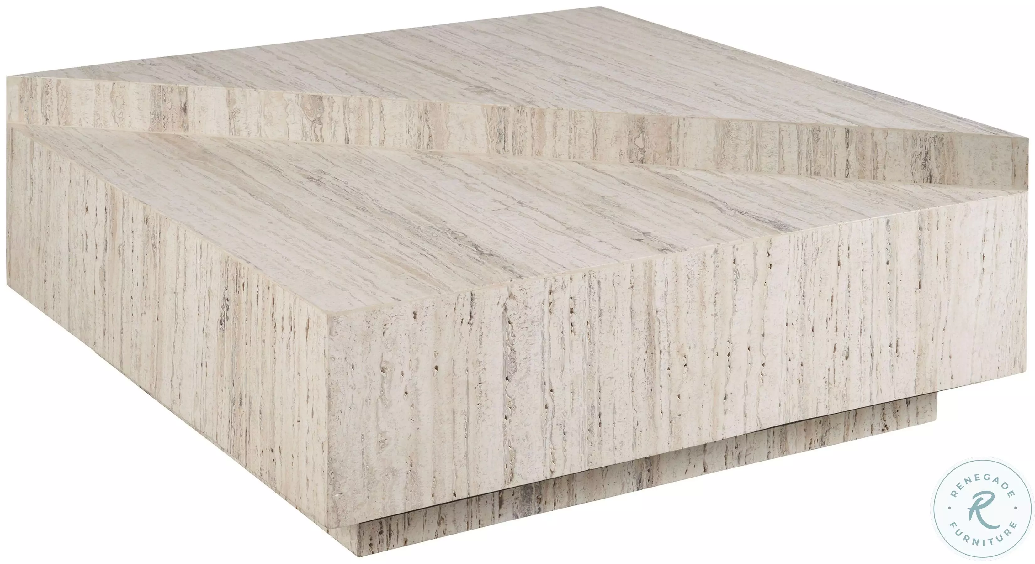 Daxton White Travertine Cocktail Table From Universal | Coleman