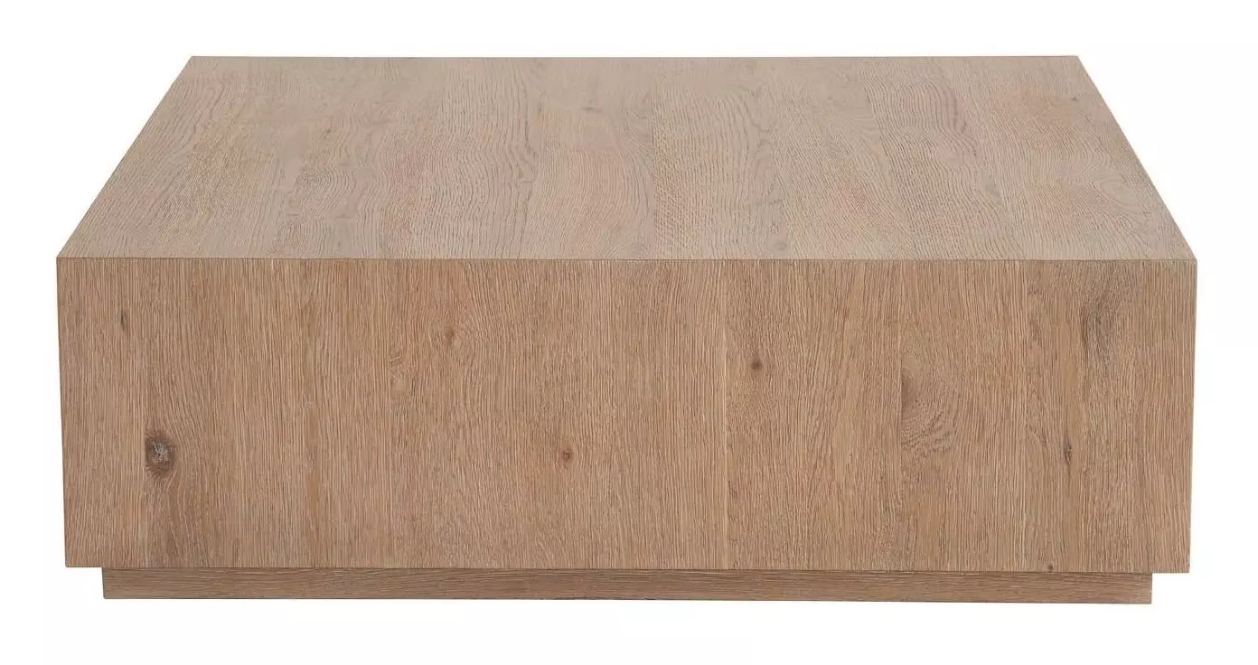 Jerico Modern Classic Brown Oak Square Block Coffee Table