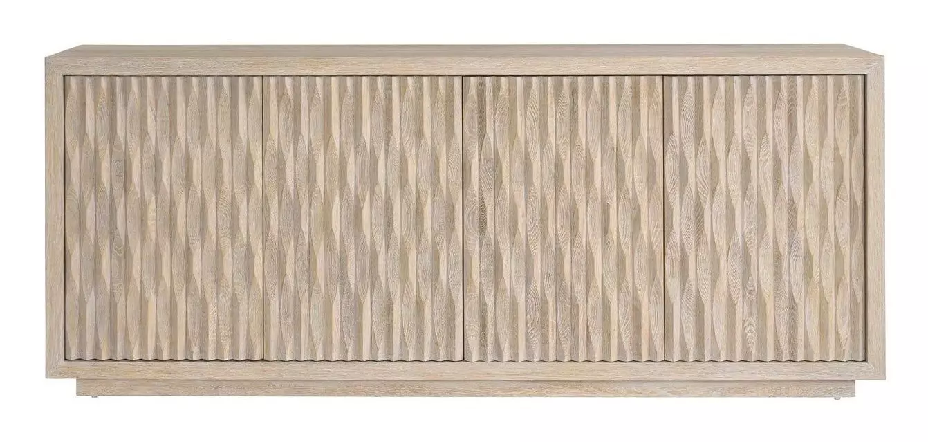 Alwyn Modern Classic Light Oak Textured Media Cabinet - 85"