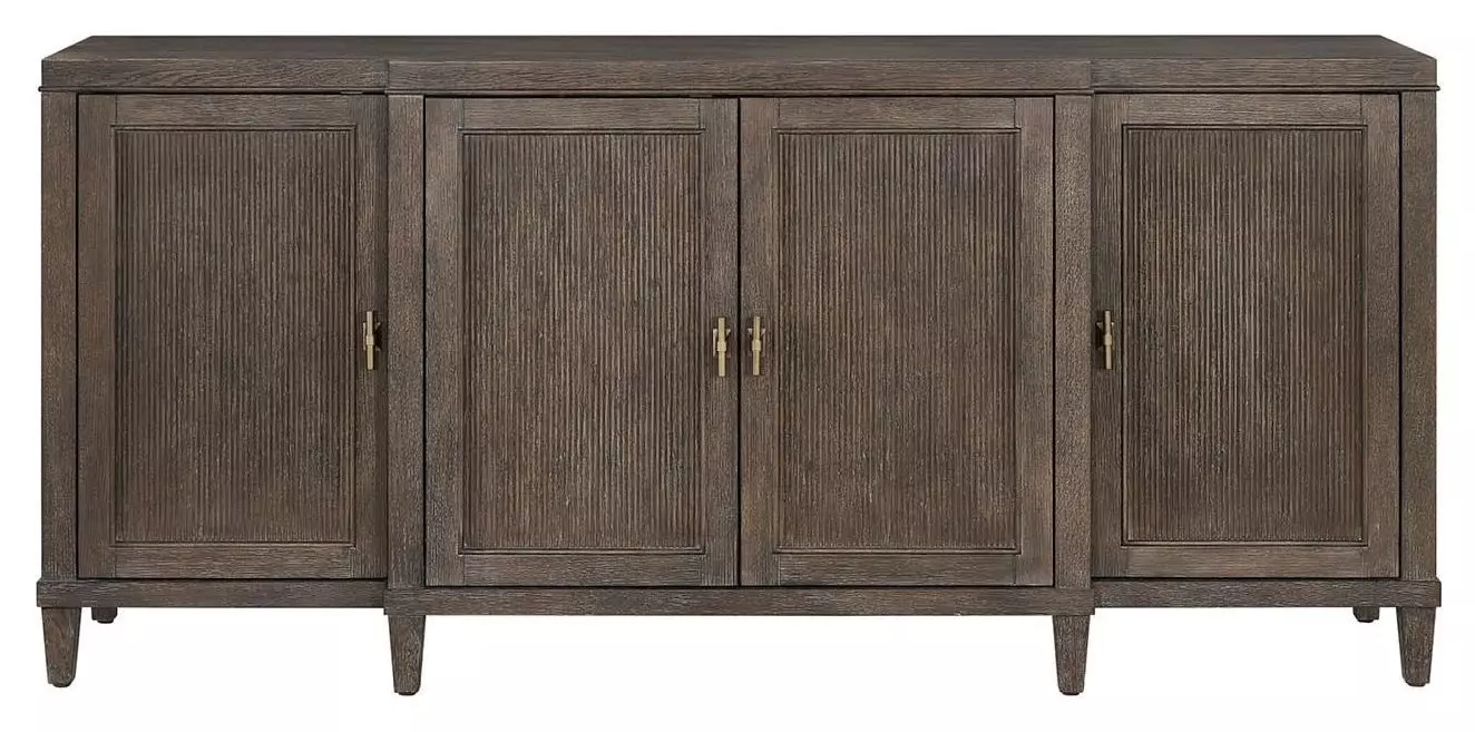 Shara Updated Traditional Dark Brown Birch Wood Sideboard