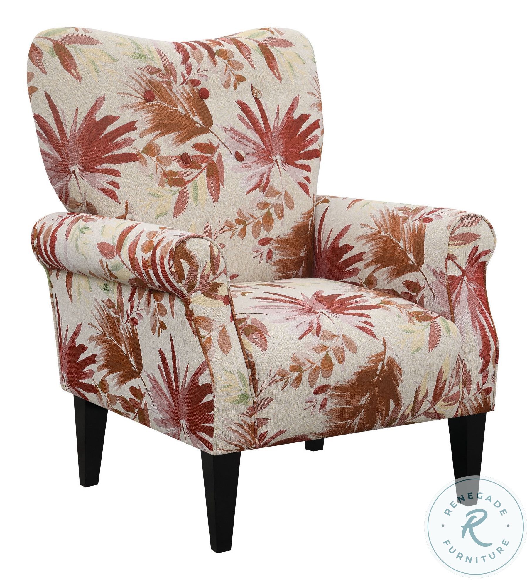 Kelley Crimson Red Floral Accent Chair from Wallace & Bay Coleman