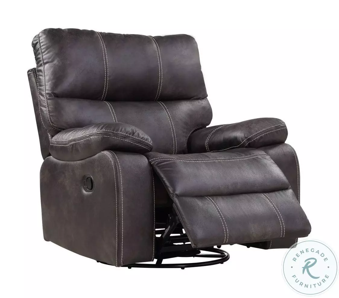 Hooper Dark Graphite Swivel Gliding Recliner from Wallace