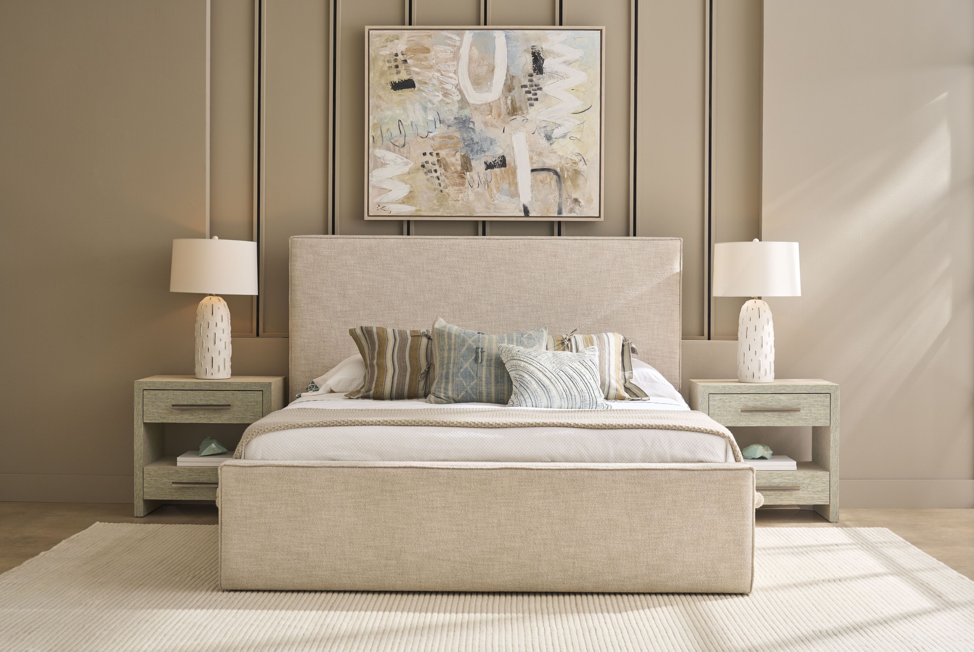 Oasis Drift Yukon Sand Performance Fabric Upholstered Panel
