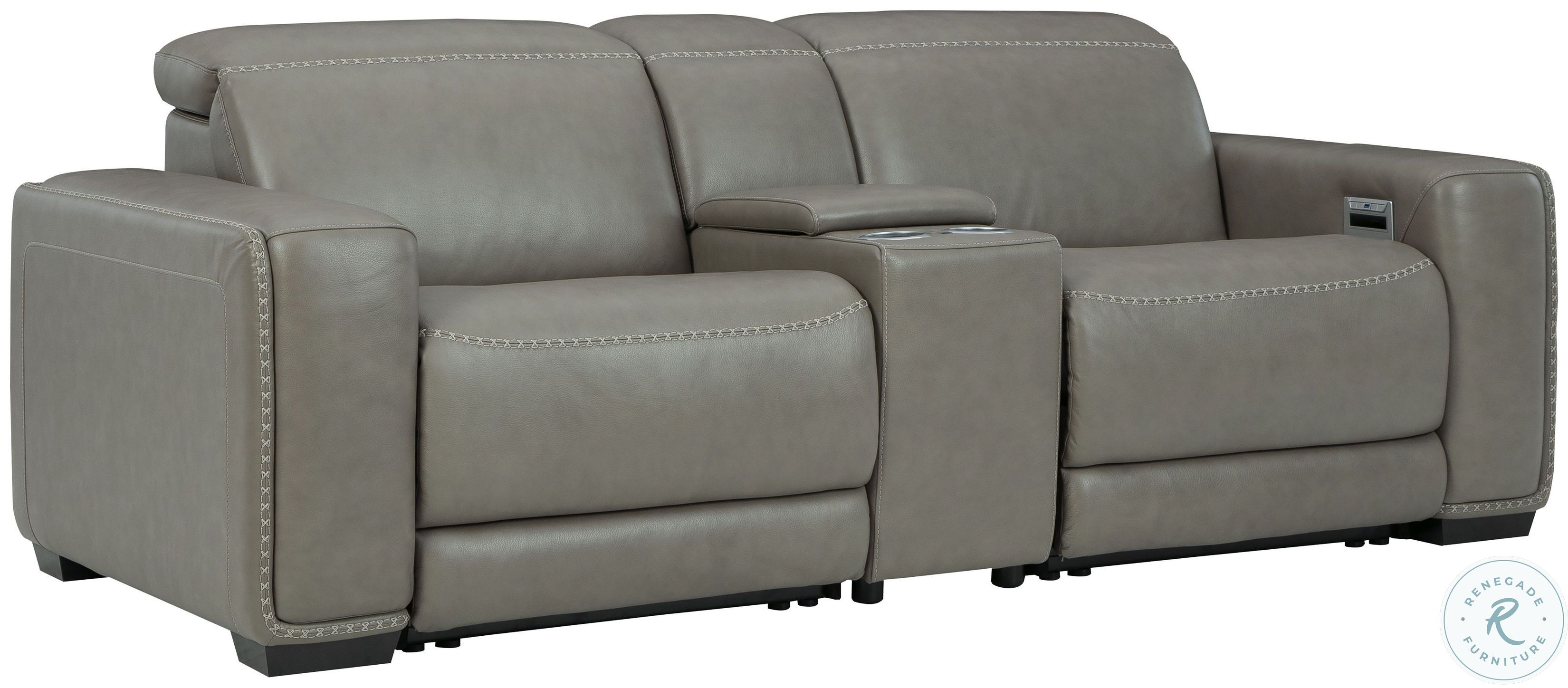 Correze Gray Power Reclining Console Loveseat from Ashley Coleman Furniture