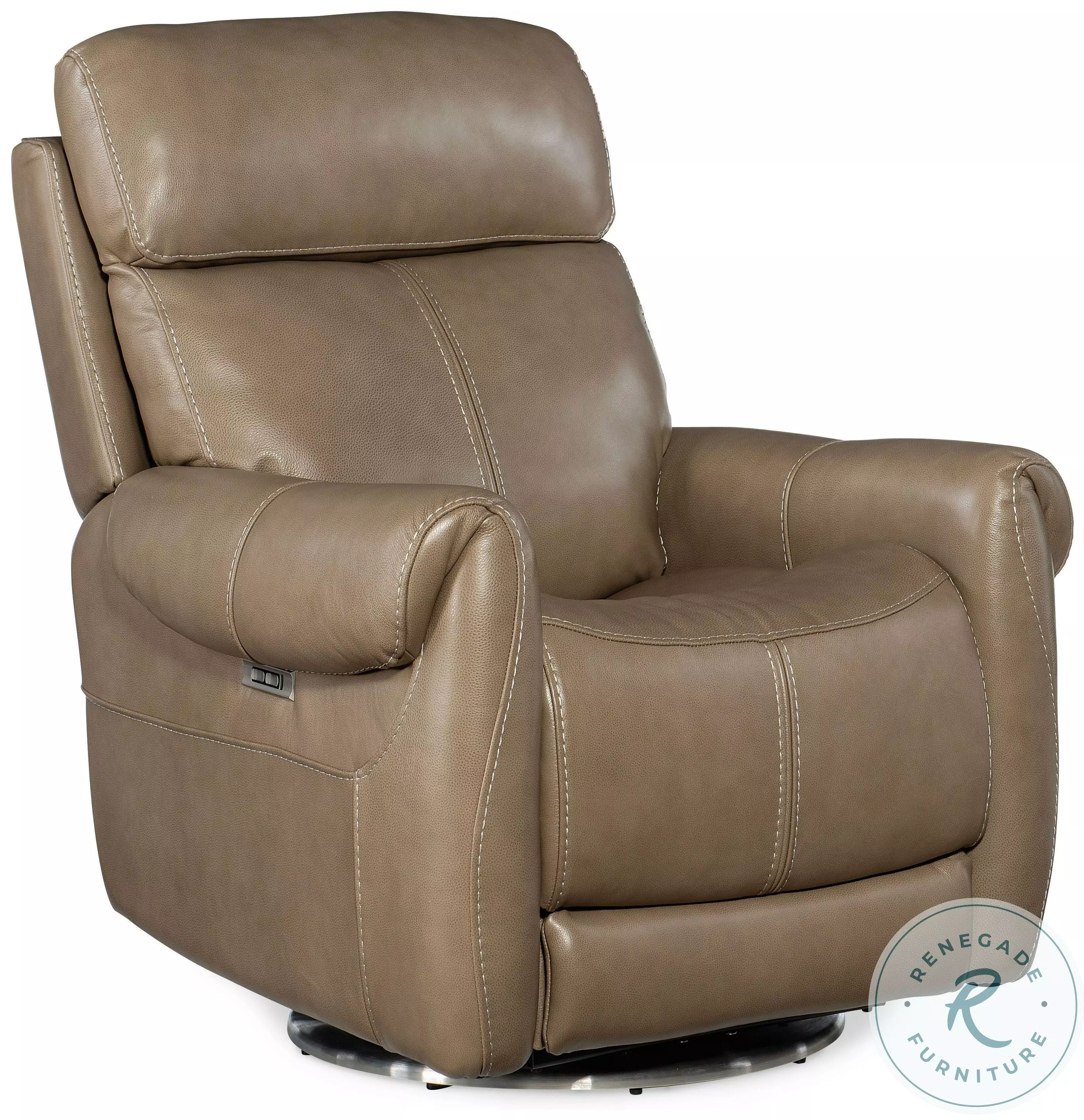 Sterling Pesaro Clay Leather Swivel Power Recliner With Power Headrest From  Home Gallery Stores | Home Gallery Stores, image size:3195x3300