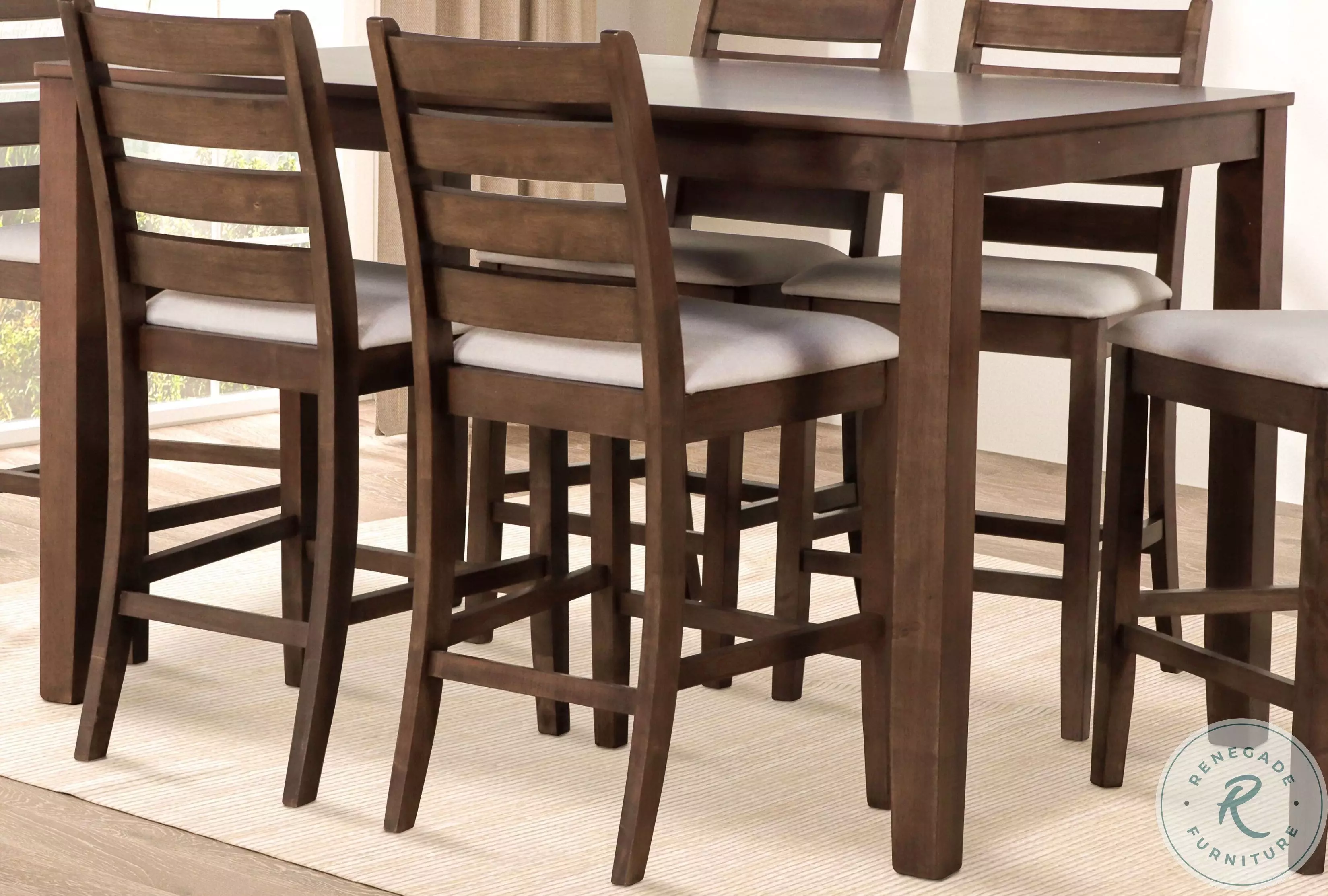 コールマン　Natural Wood Counter Table Classic Pascal Walnut Counter Height Dining Table From New Classic
