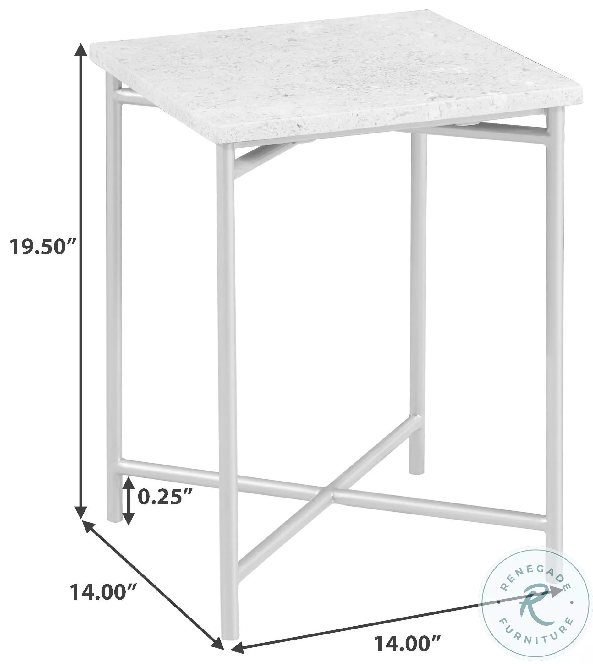 Carrington Silver Small Stone Top Nesting Table