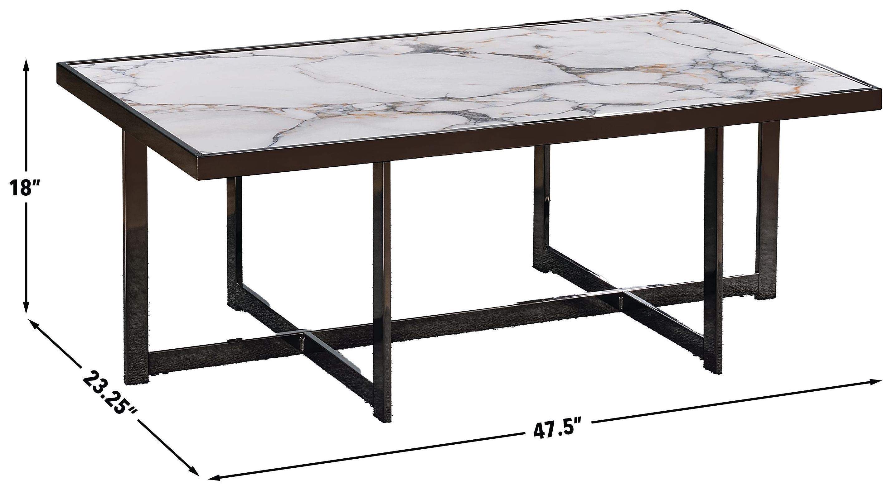 Kayley White Rectangular Sintered Stone Cocktail Table