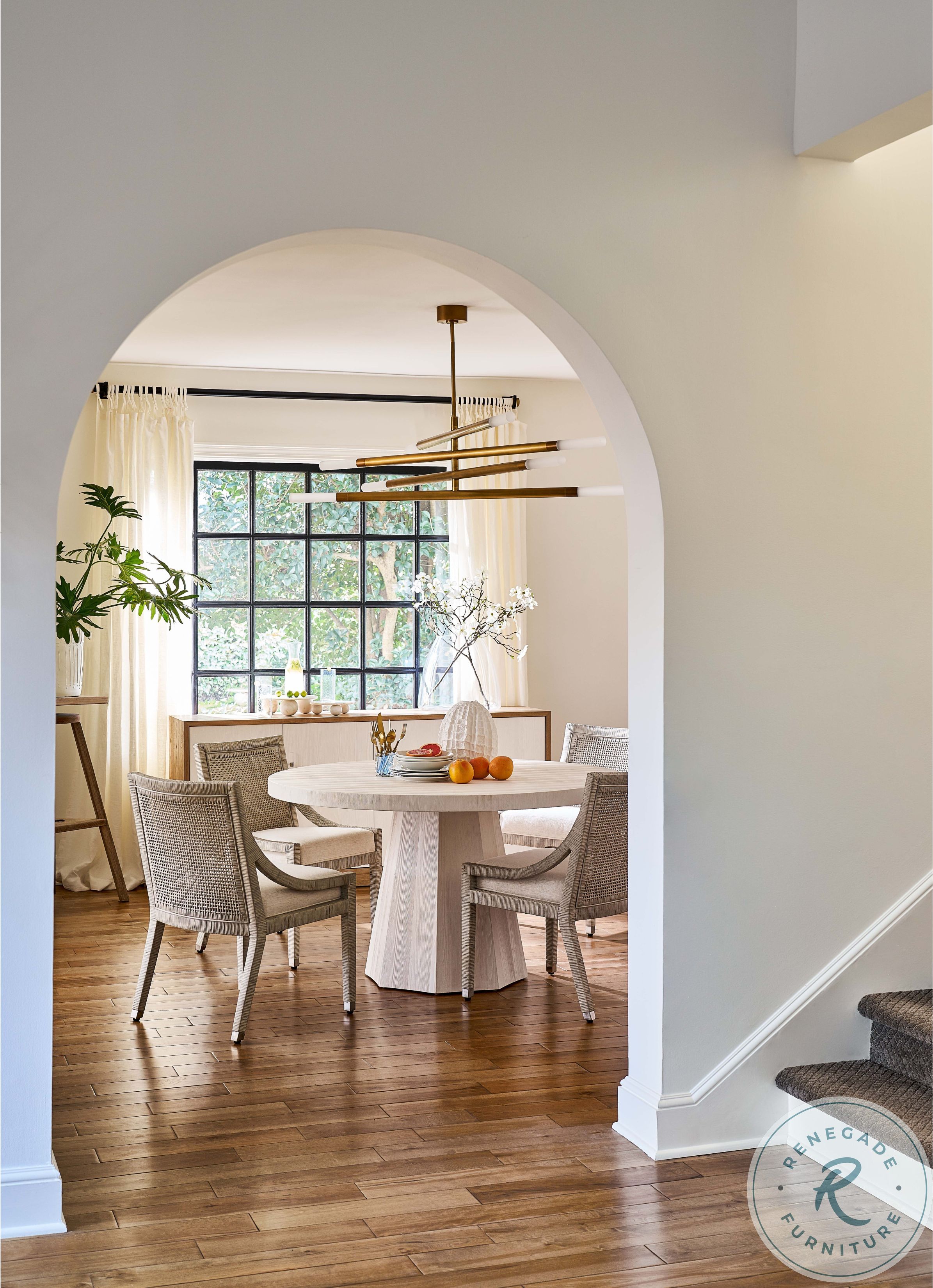 Weekender White Sand Extendable Mackinaw Round Dining Table From Universal | Coleman Furniture