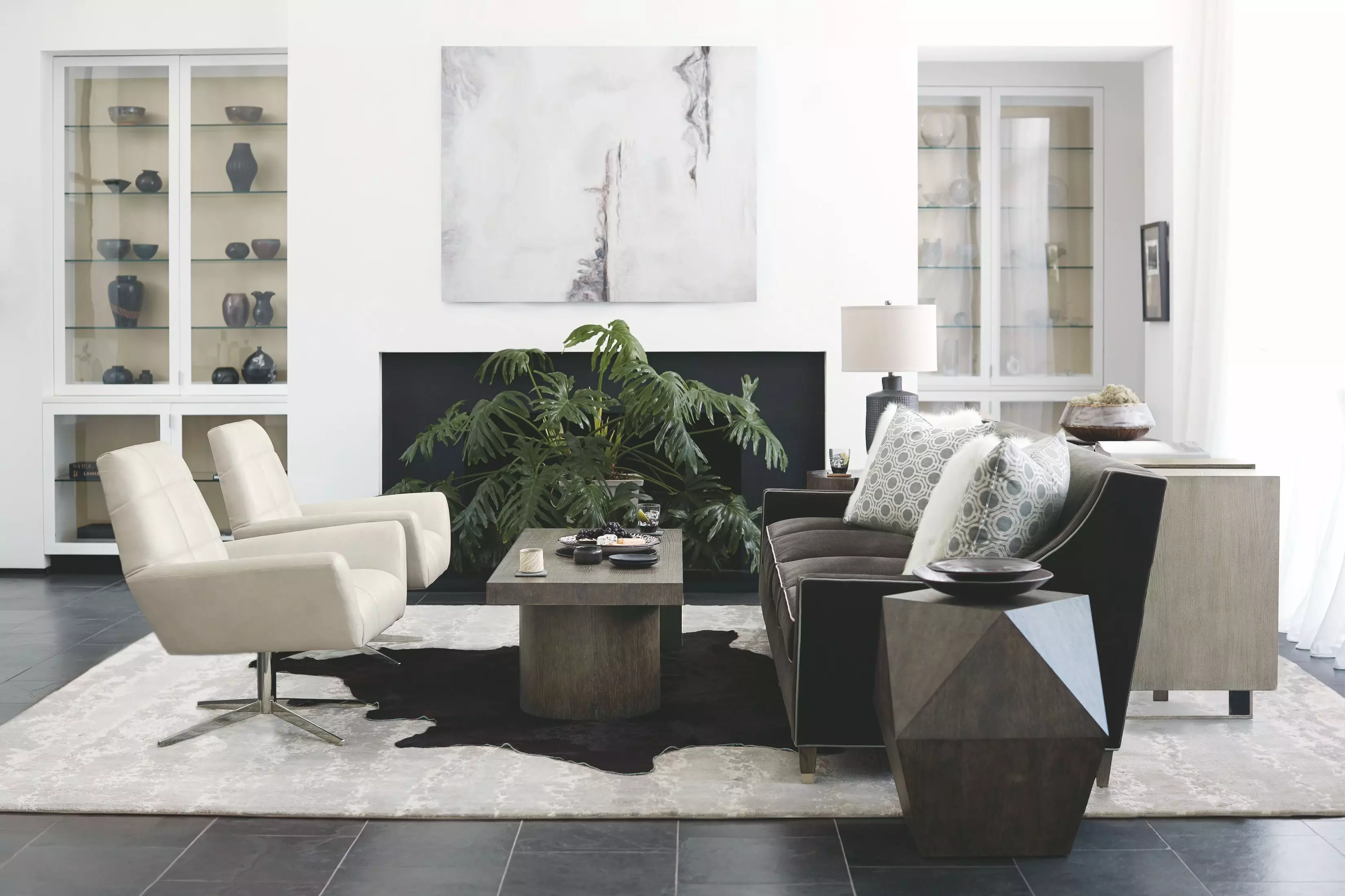 Linea Cerused Charcoal Rectangular Occasional Table Set