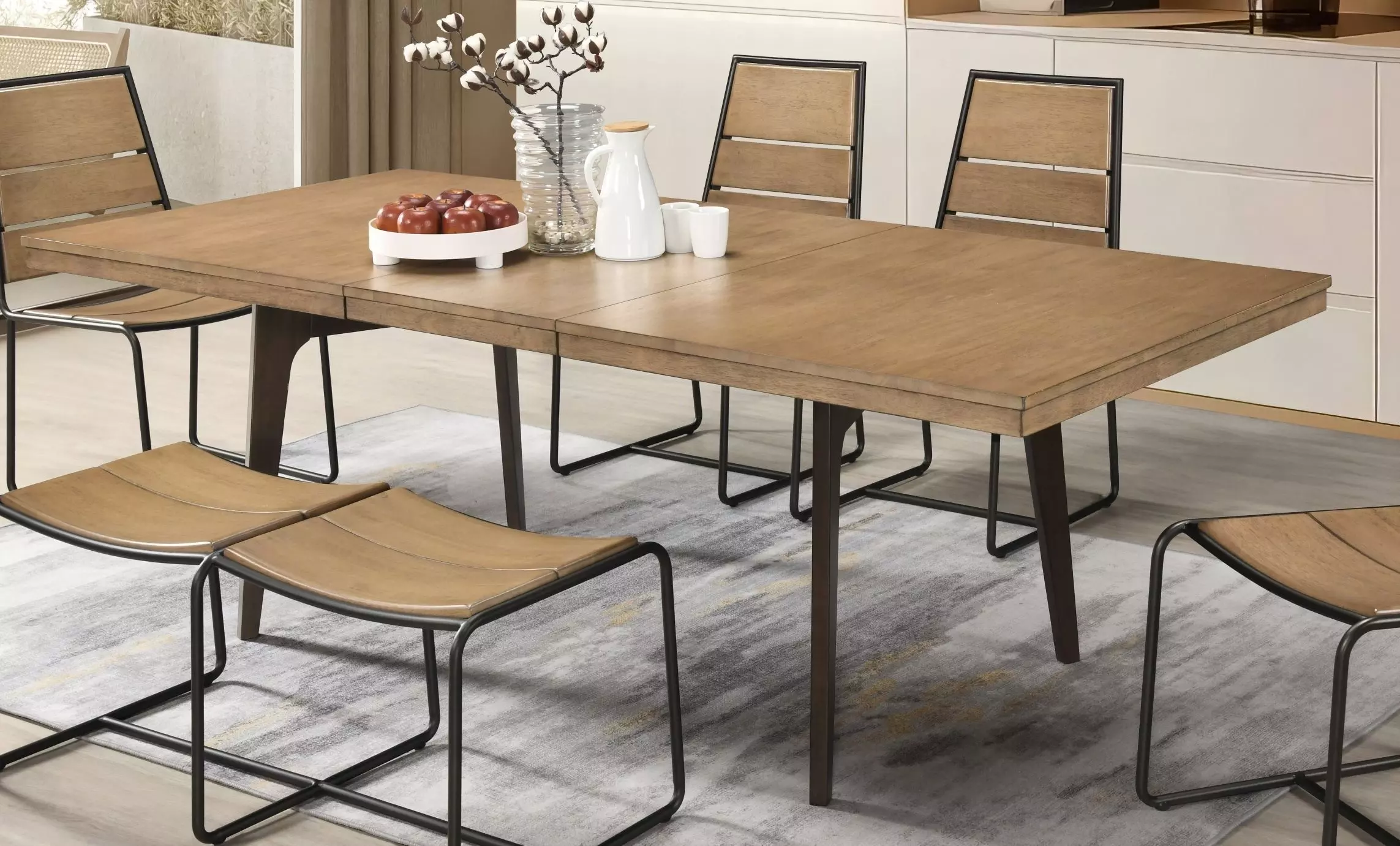 引き出し4杯付き＊ダイニングテーブル＊ELMO DINING TABLE＊エルモ Uptown Light Walnut and Espresso 92