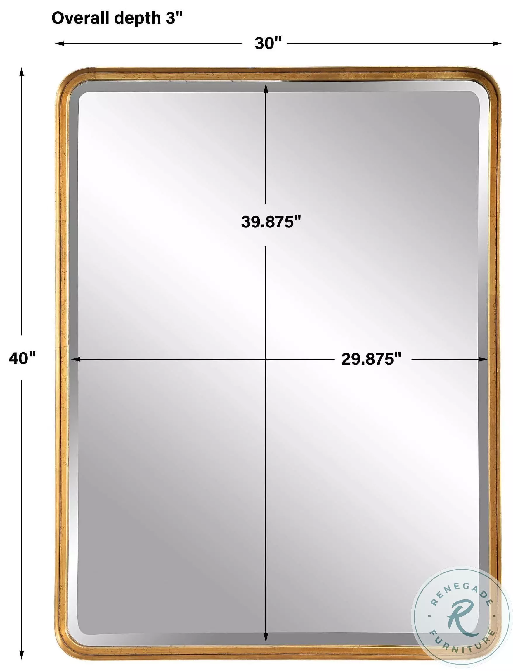Westbrook Antique Gold Leaf Large Mirror