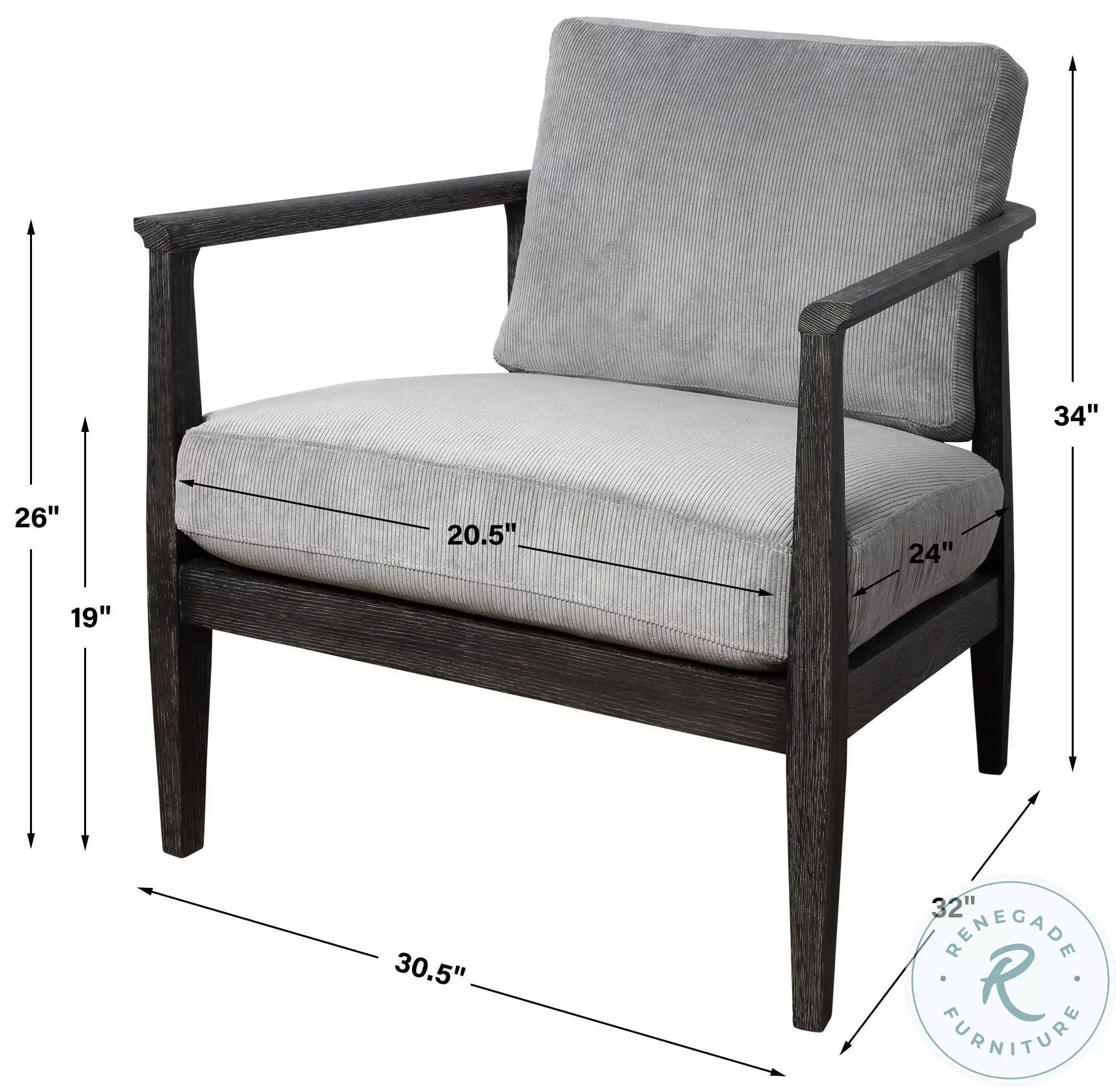 Thornfield Steel Gray Accent Chair