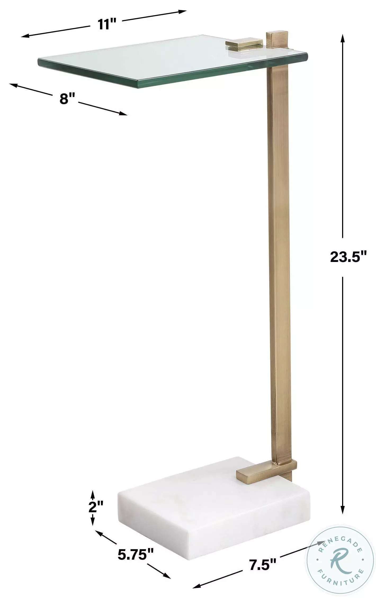 Dalemar Brushed Brass Accent Table