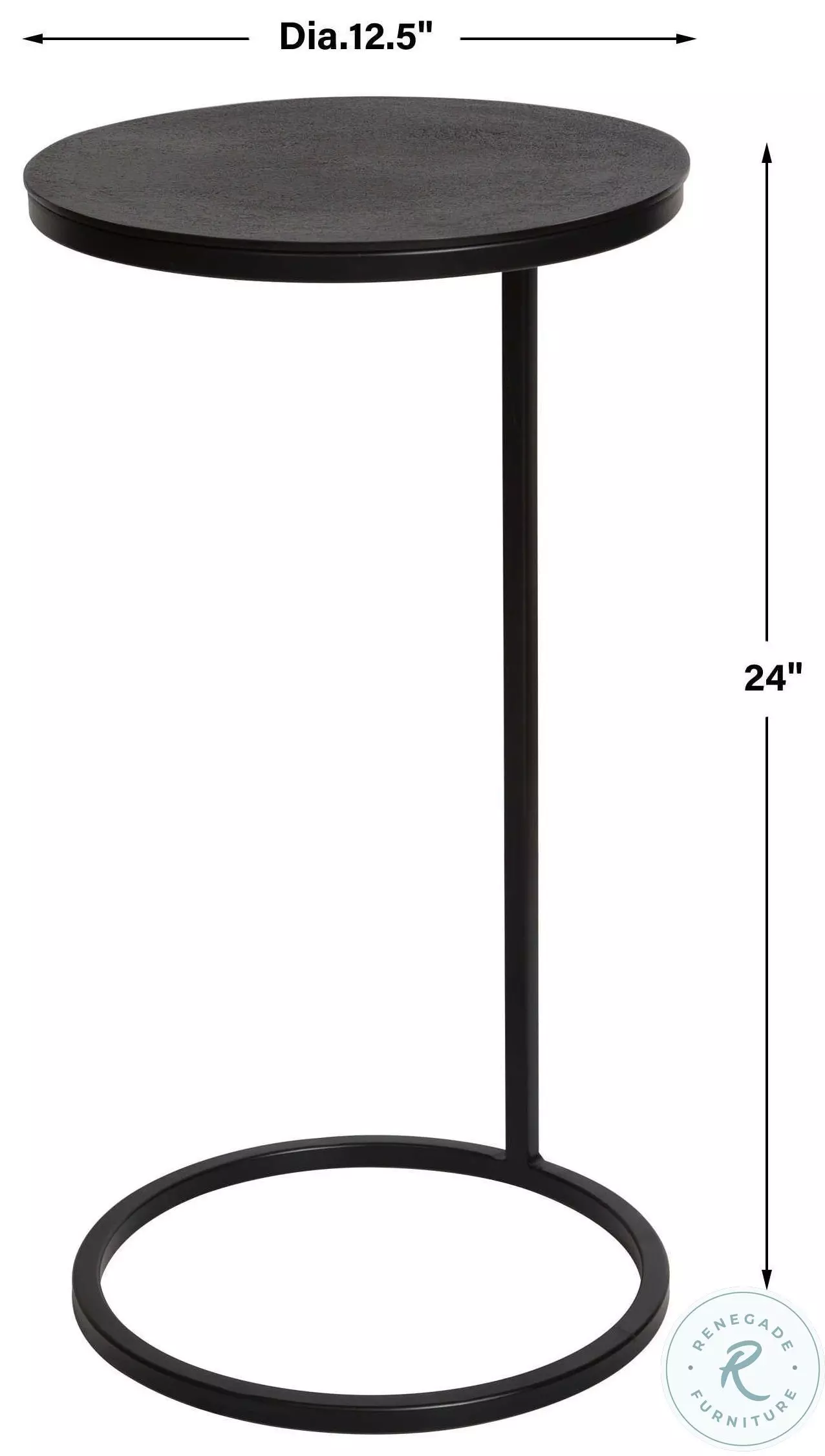 Thornfield Aged Black and Antique Bronze Accent Table