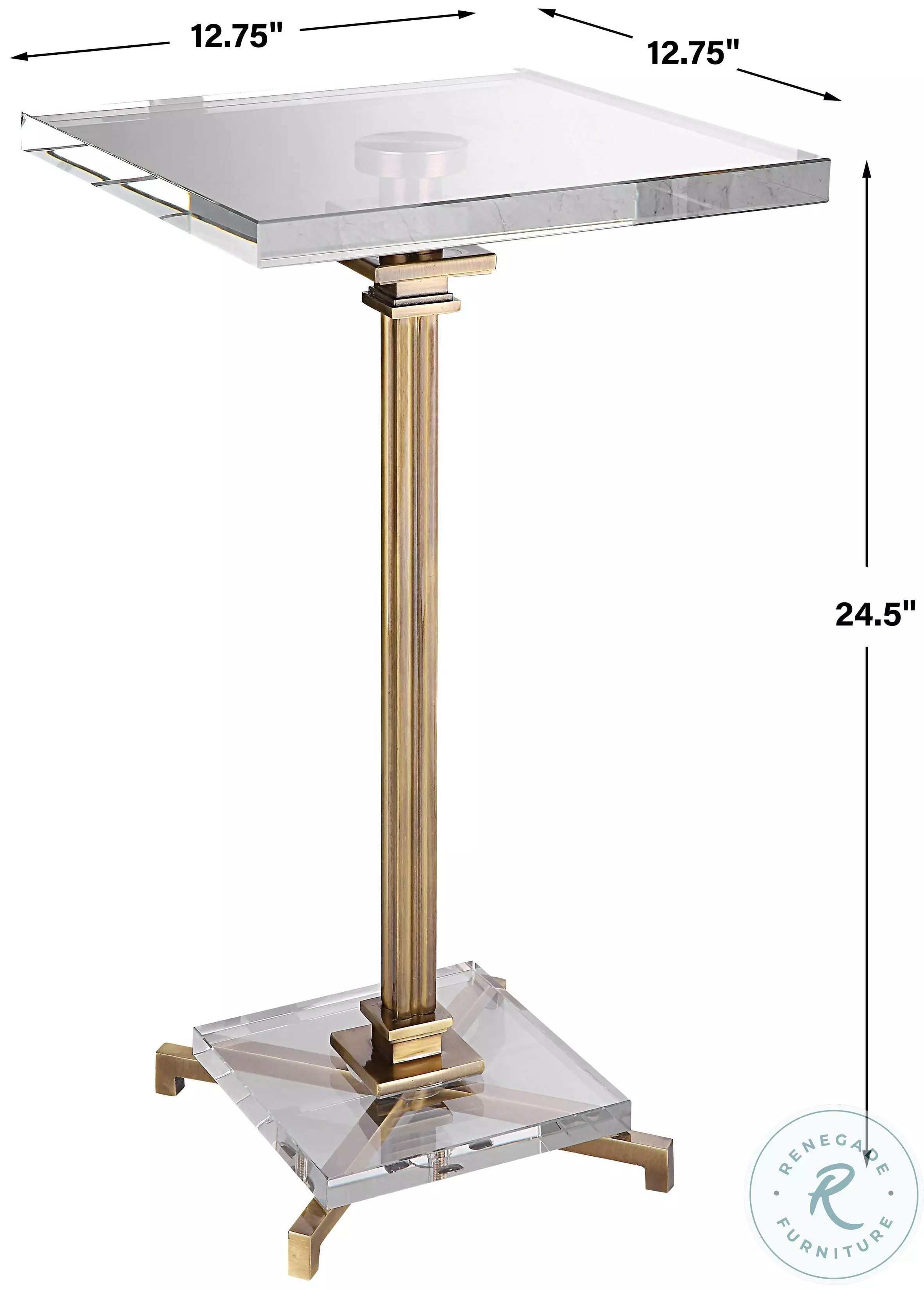 Katrielle Brushed Brass Drink Table