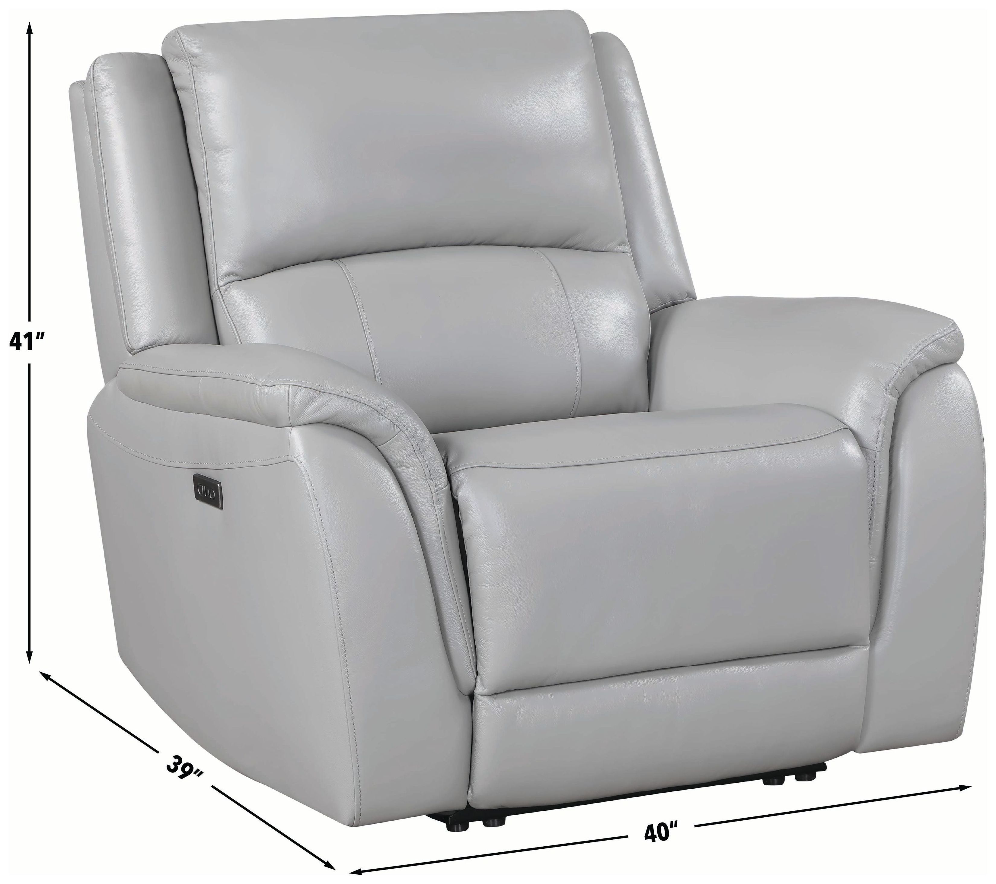 Alexandria Stone Power Recliner with USB Charging