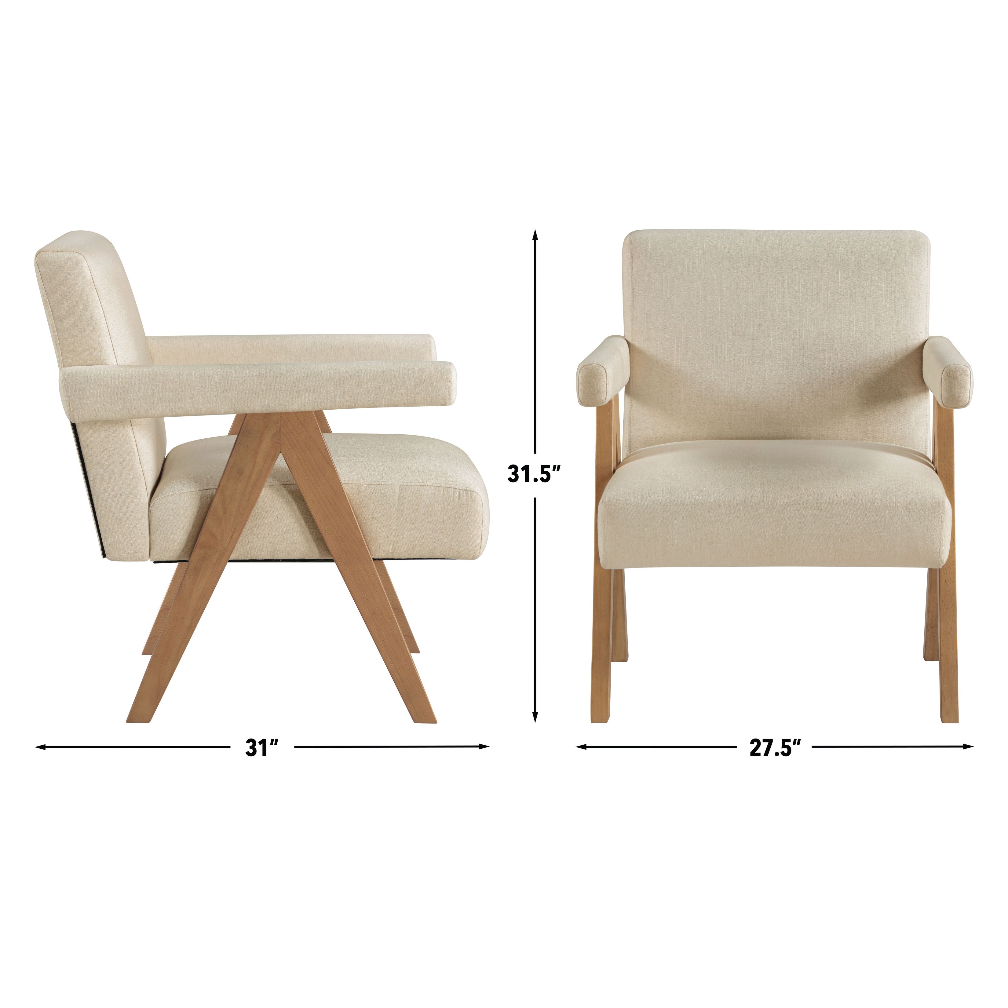 Helen Cream and Chestnut Accent Chair