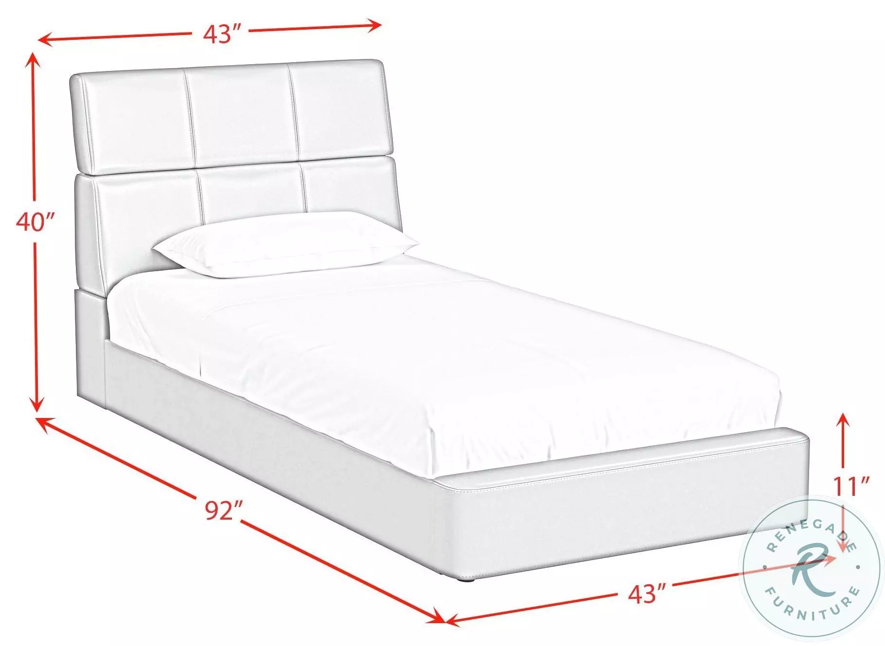 Booker Grey Twin Upholstered Panel Bed