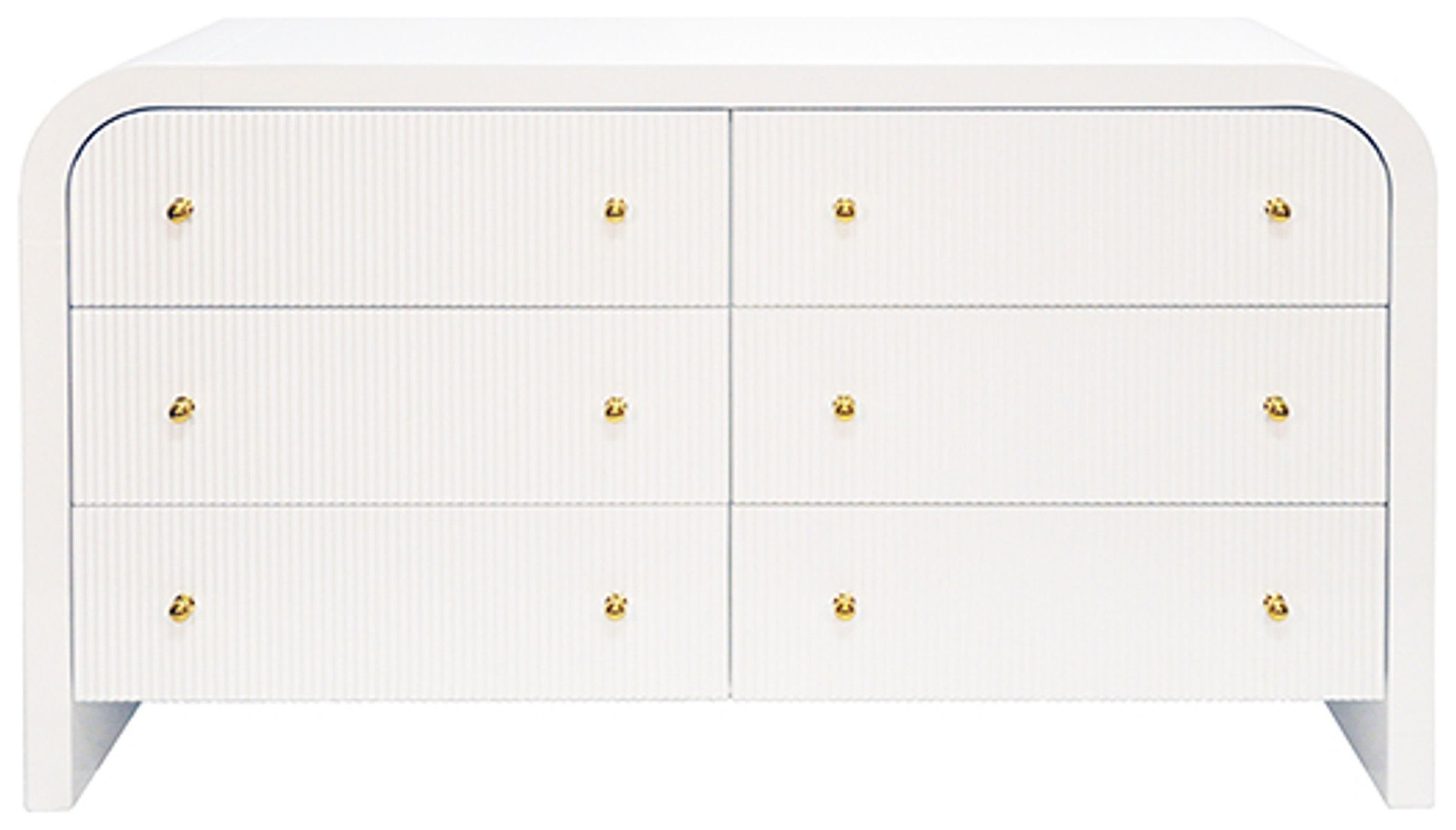 Valentina White Lacquer 6 Drawer Dresser from Worlds Away