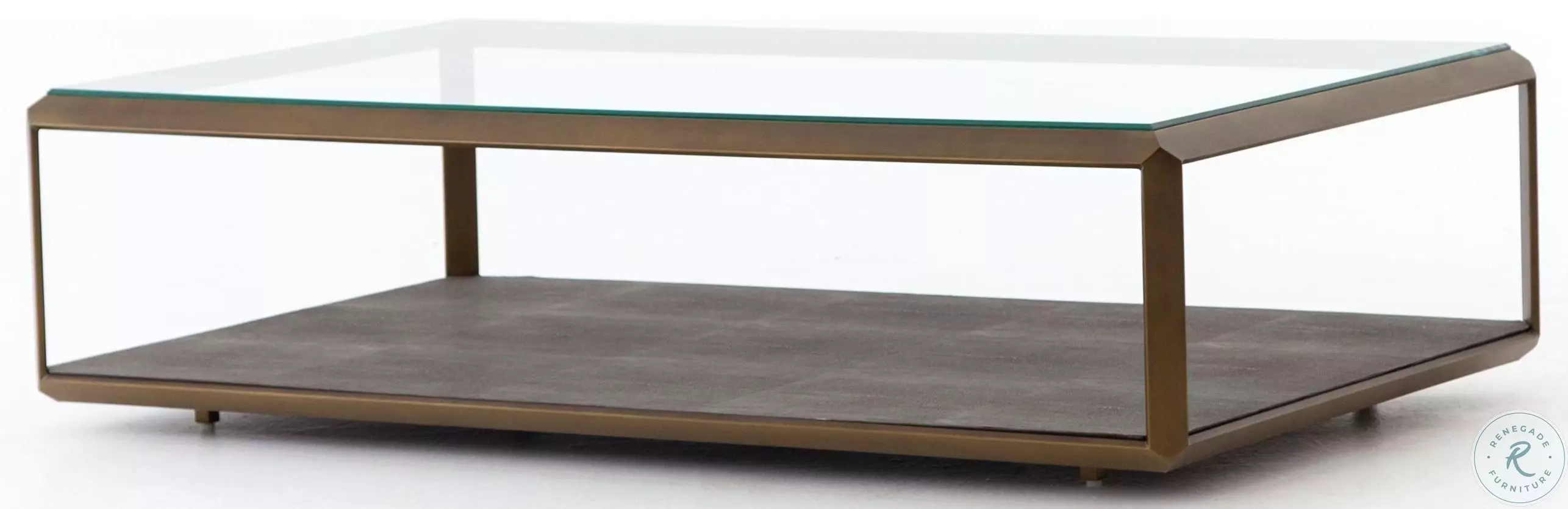 Shagreen Grey And Gold Shadow Box Coffee Table from Four