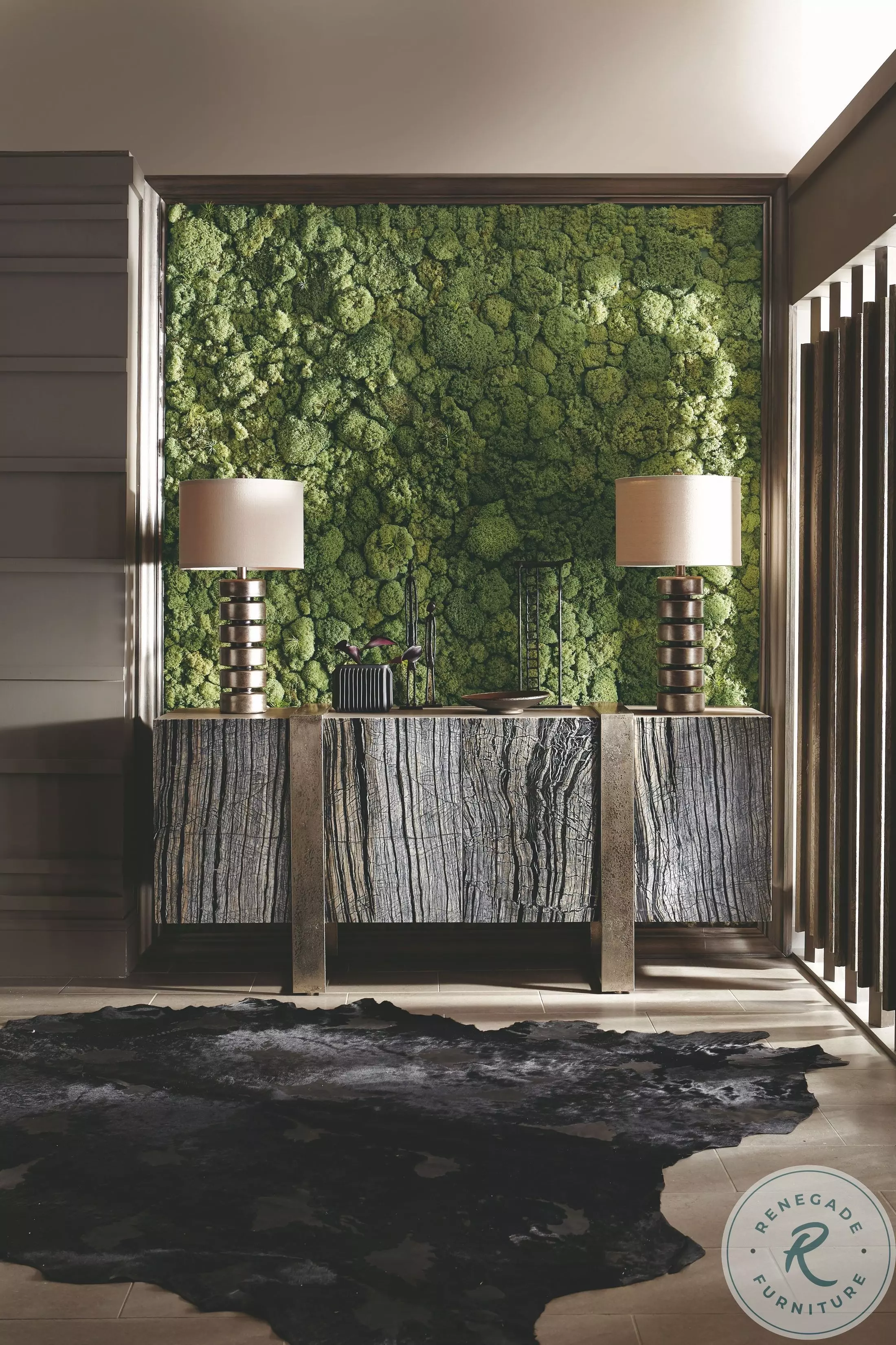 Linea Black Forest and Textured Graphite Entertainment Console