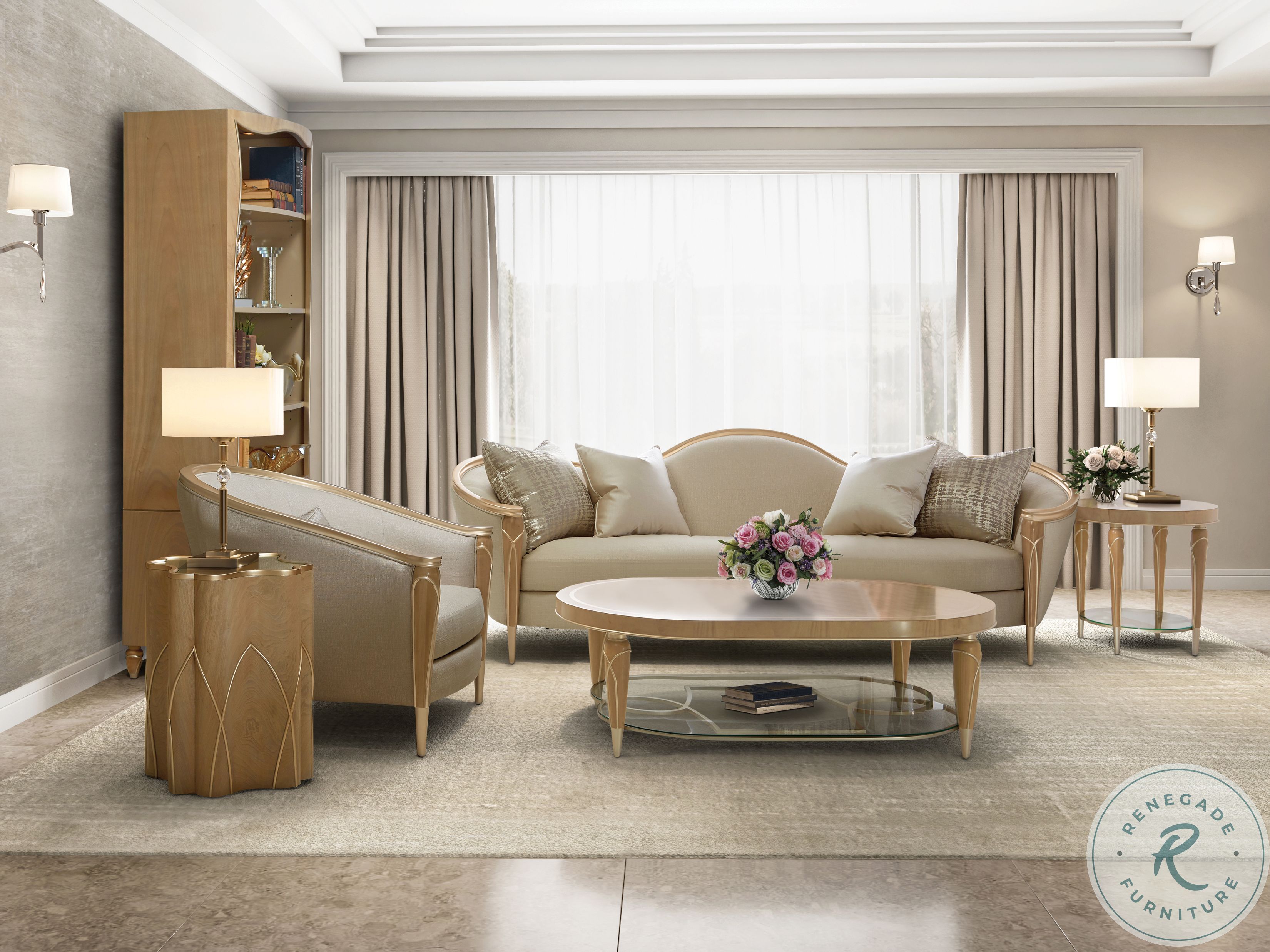 Villa Cherie Caramel Living Room Set From Michael Amini | Coleman