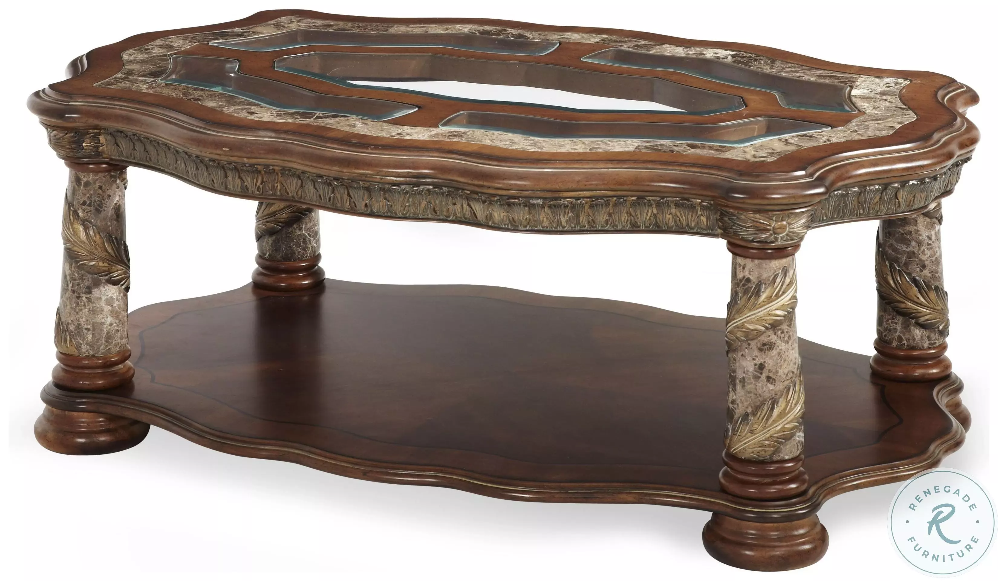 Villa Valencia Classic Chestnut Rectangular Cocktail Table From