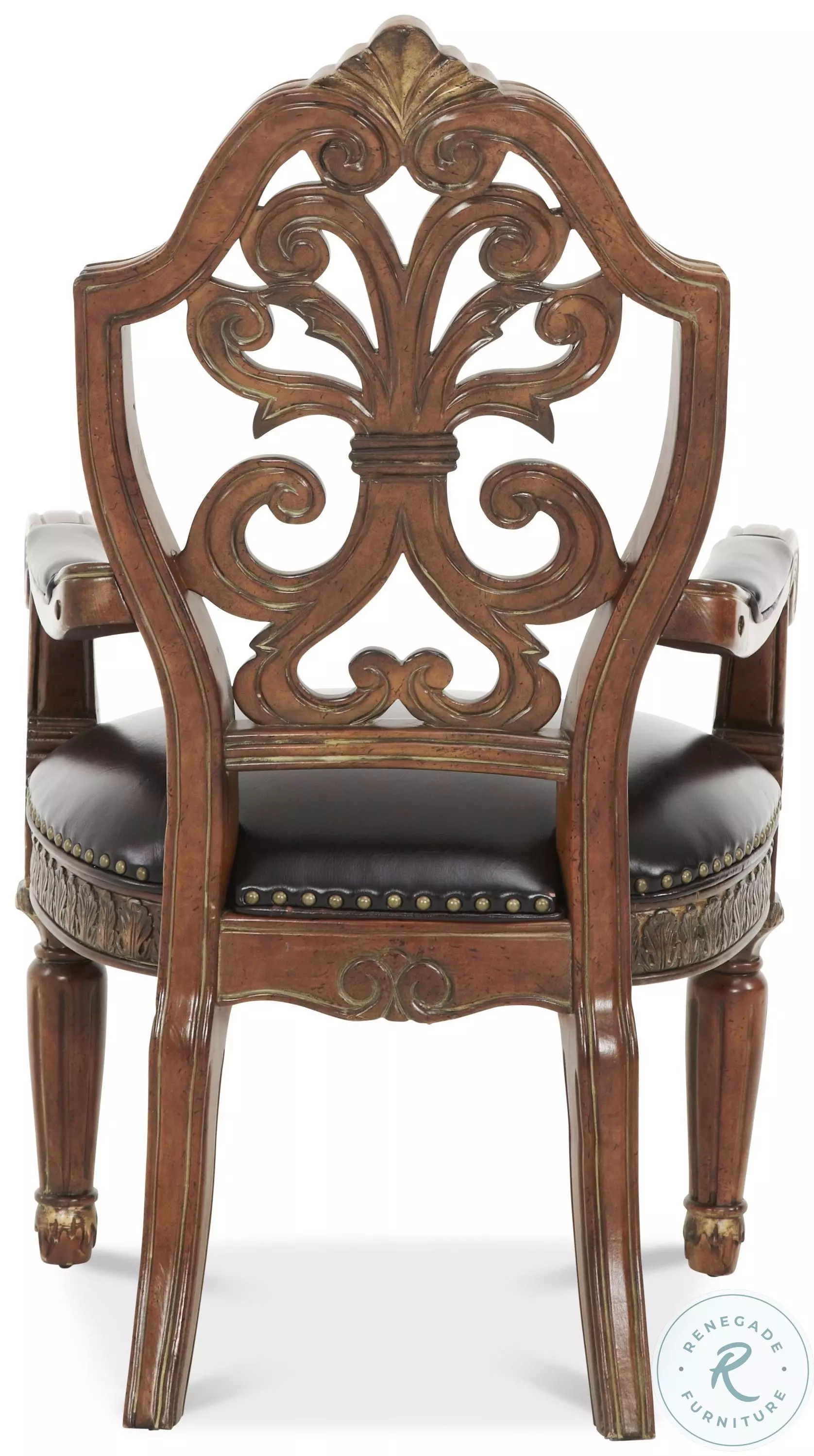 Villa Valencia Classic Chestnut Leather Arm Chair From Home