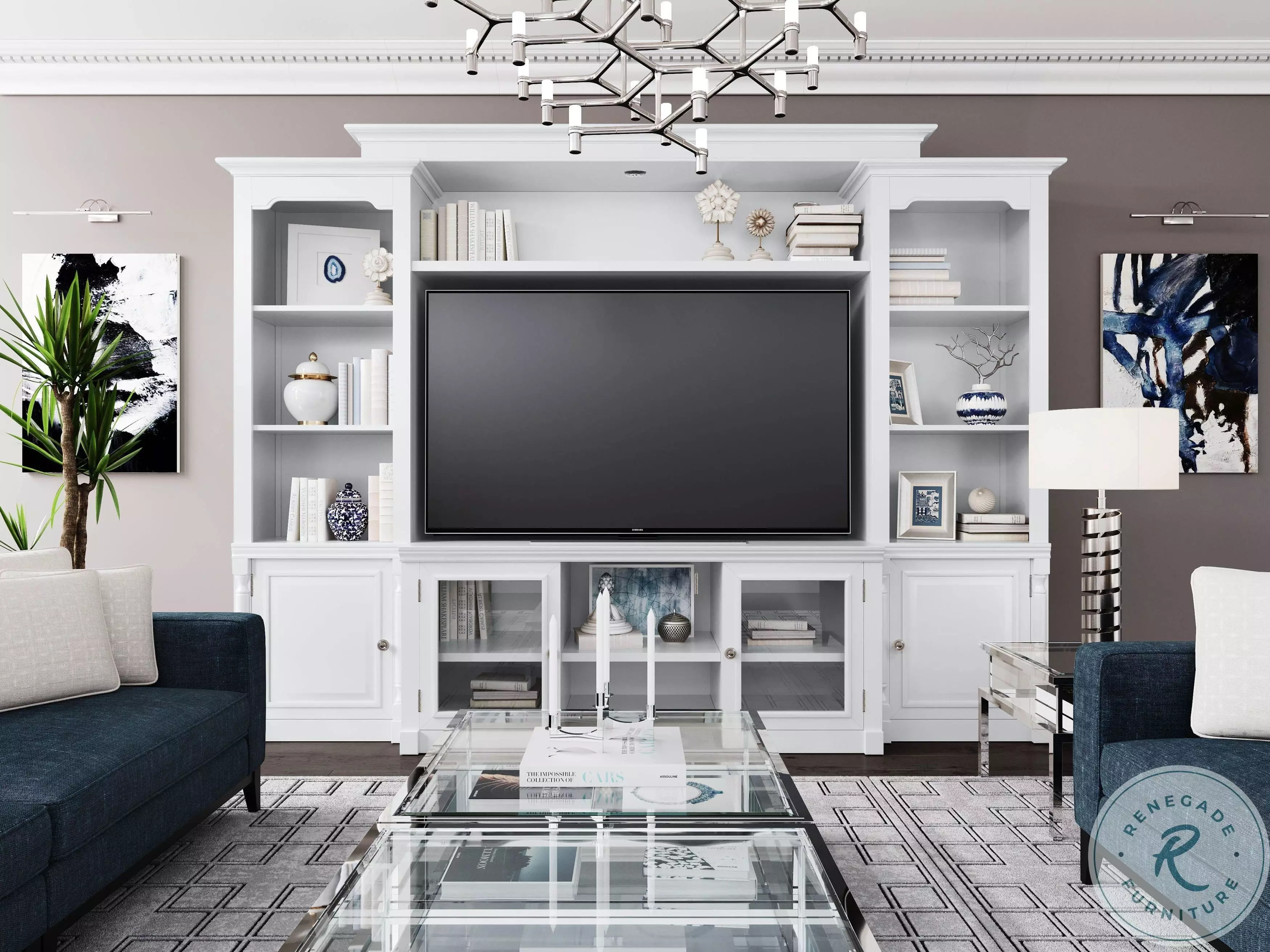 Virginia White Entertainment Center for TVs up to | Coleman