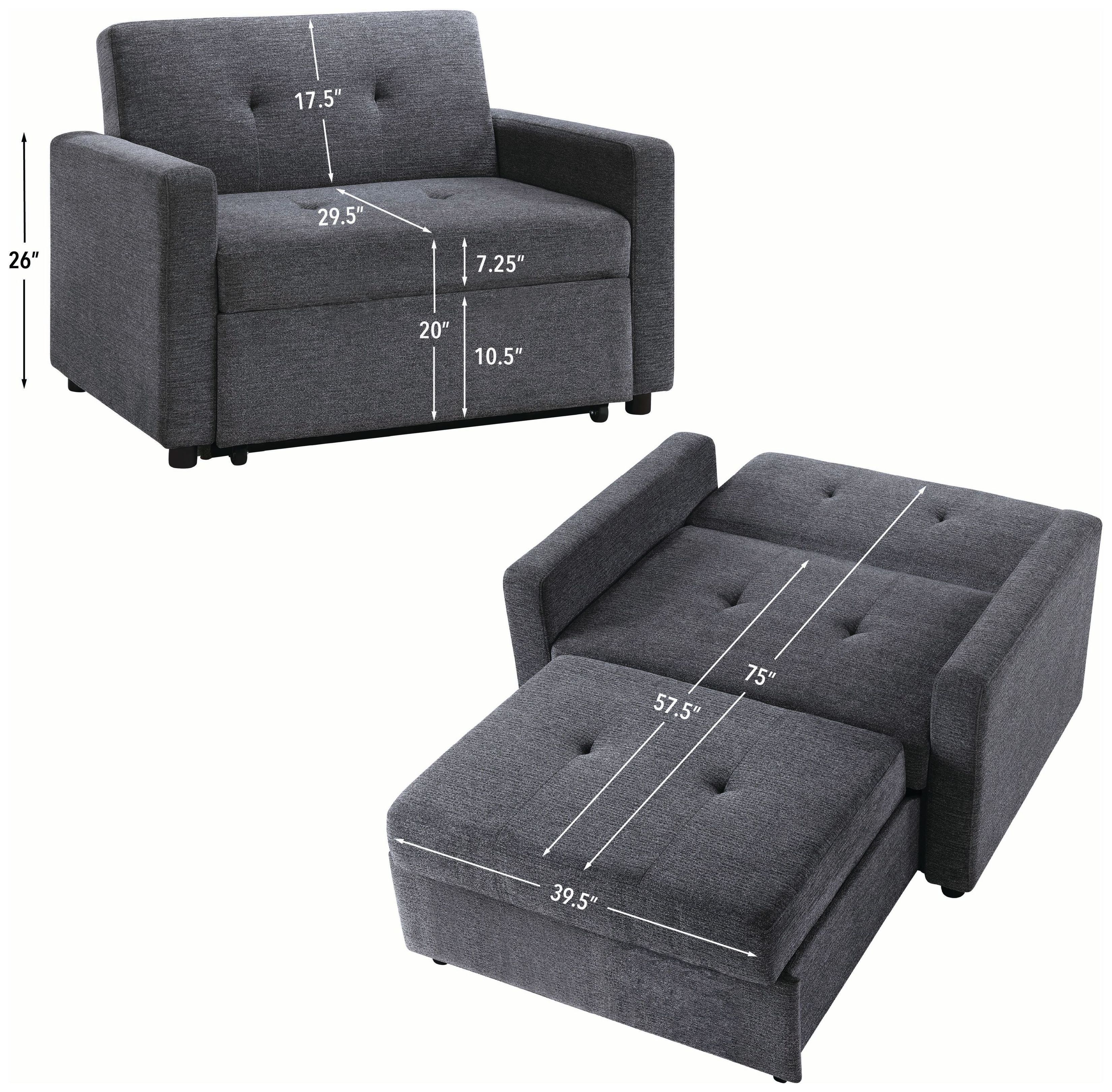 Noah Gray Chair with Twin Sleeper