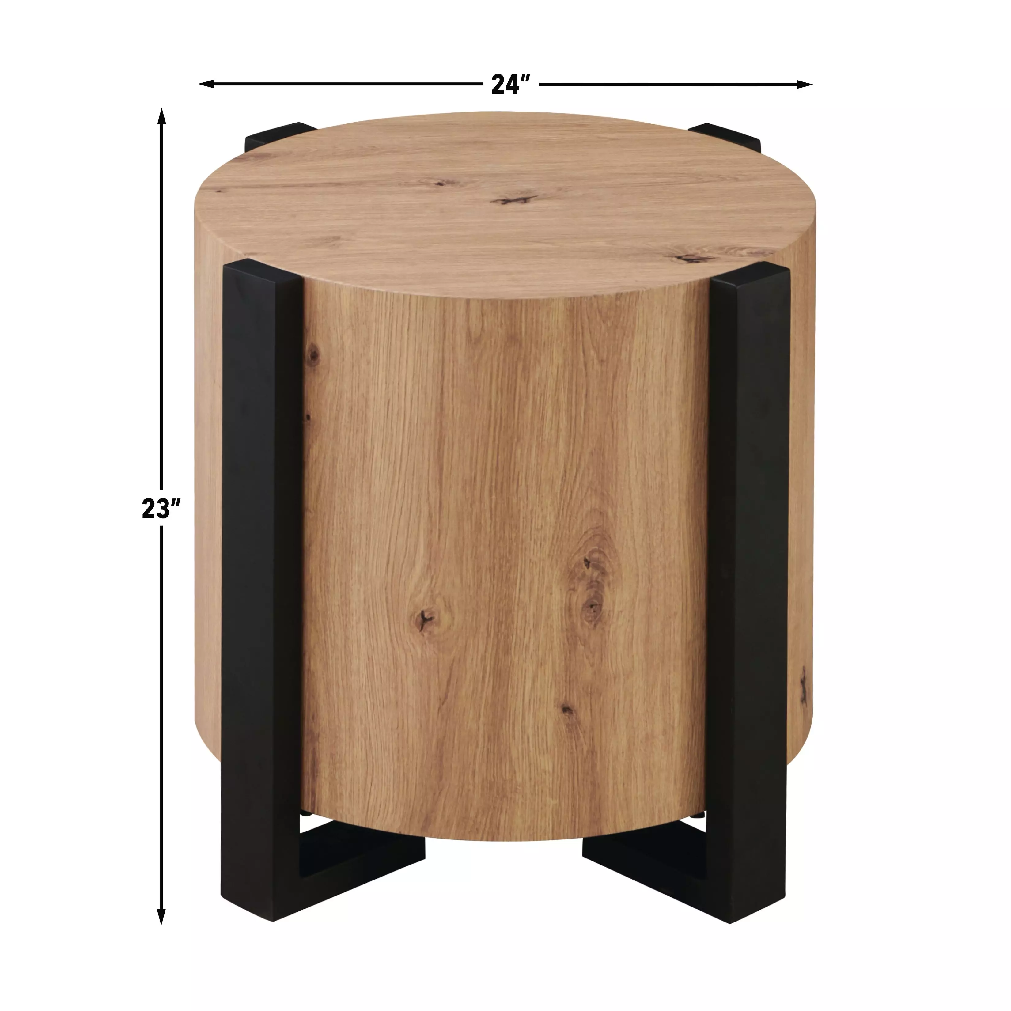 Darcie Brown Round End Table