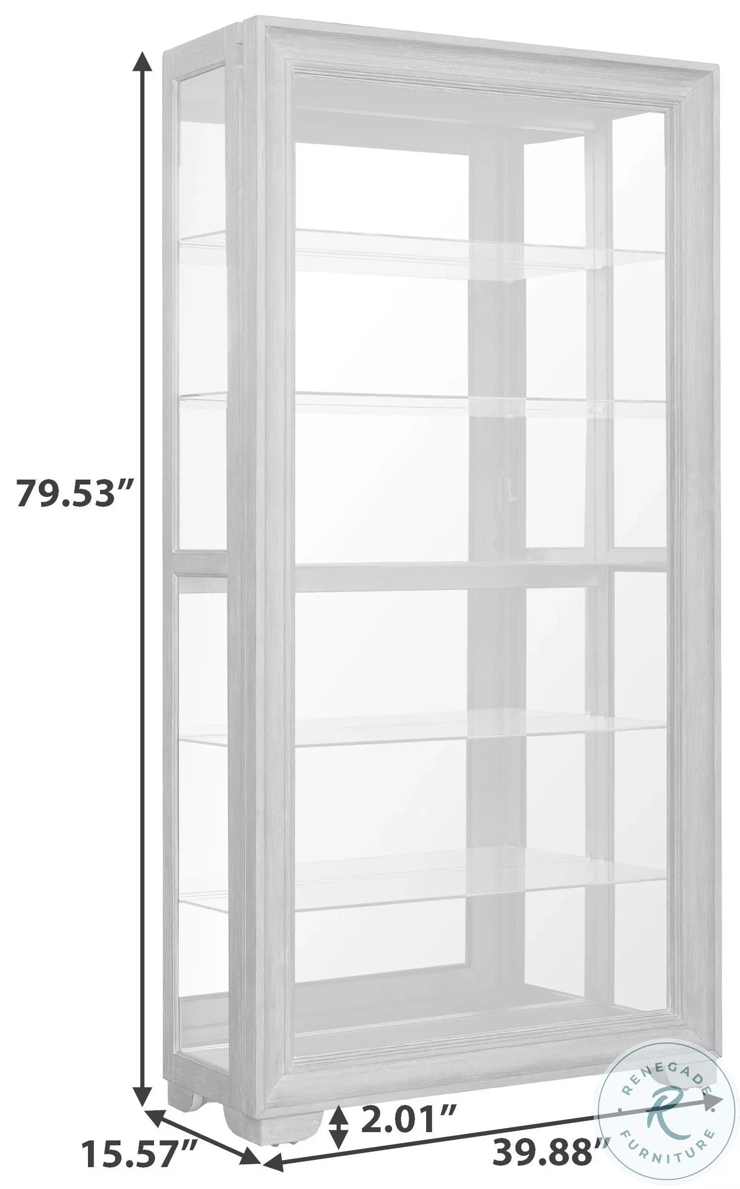 Fairhaven Light Brown 5 Shelf Sliding Door Curio Cabinet