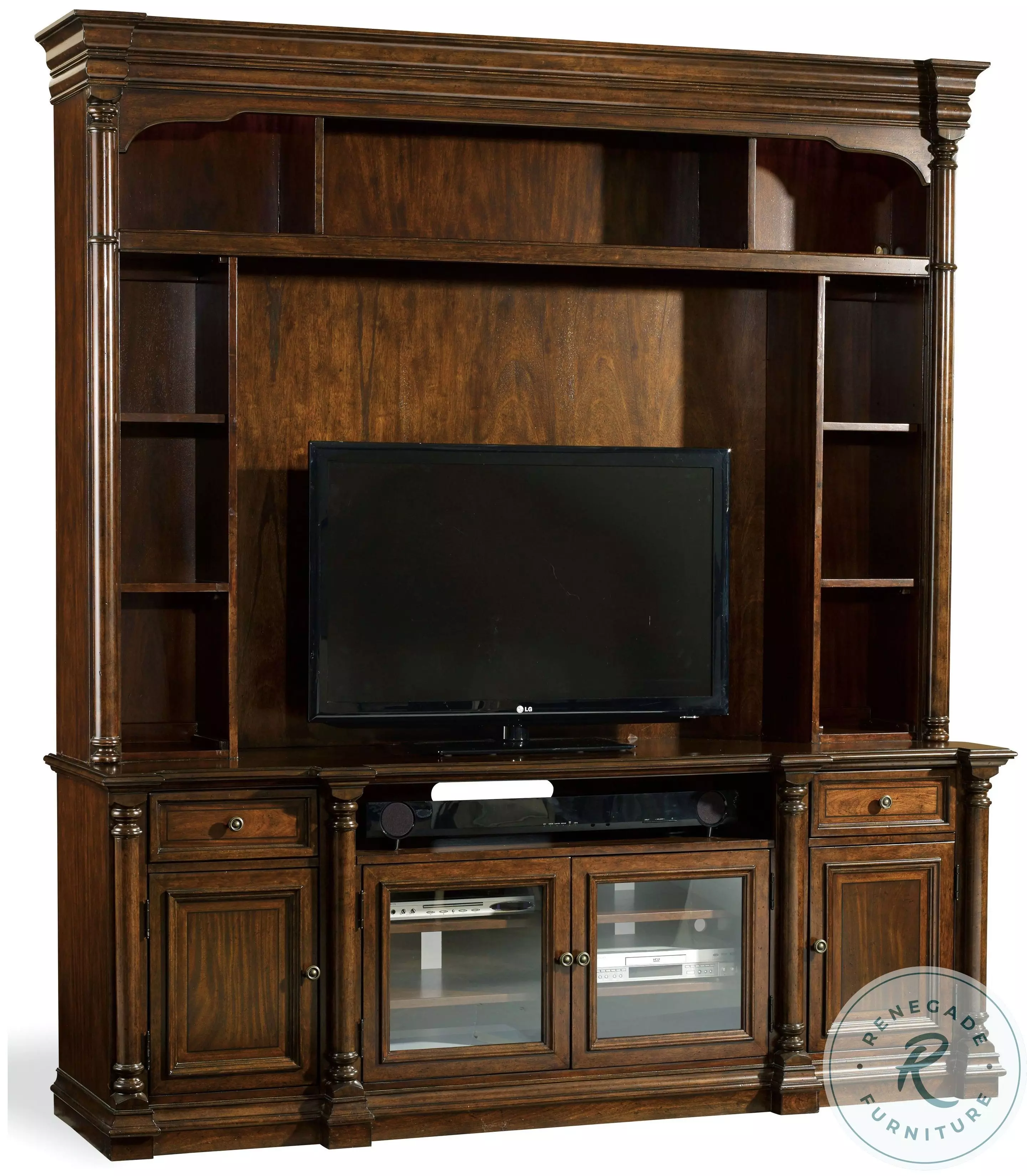 Leesburg Traditional Mahogany TV Stand From Home Gallery Stores