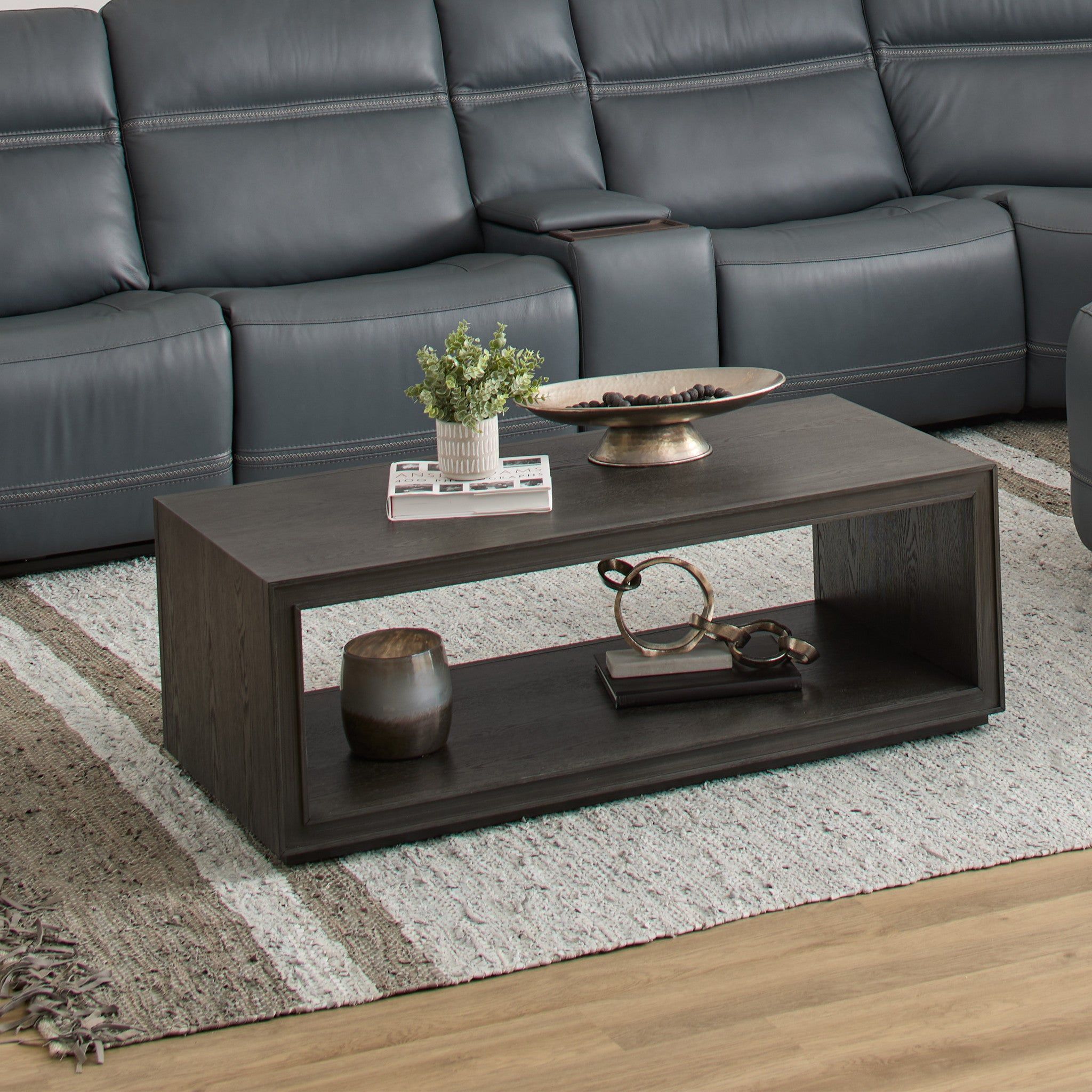 Waterfall Deep Ebony Rectangular Occasional Table Set with Casters
