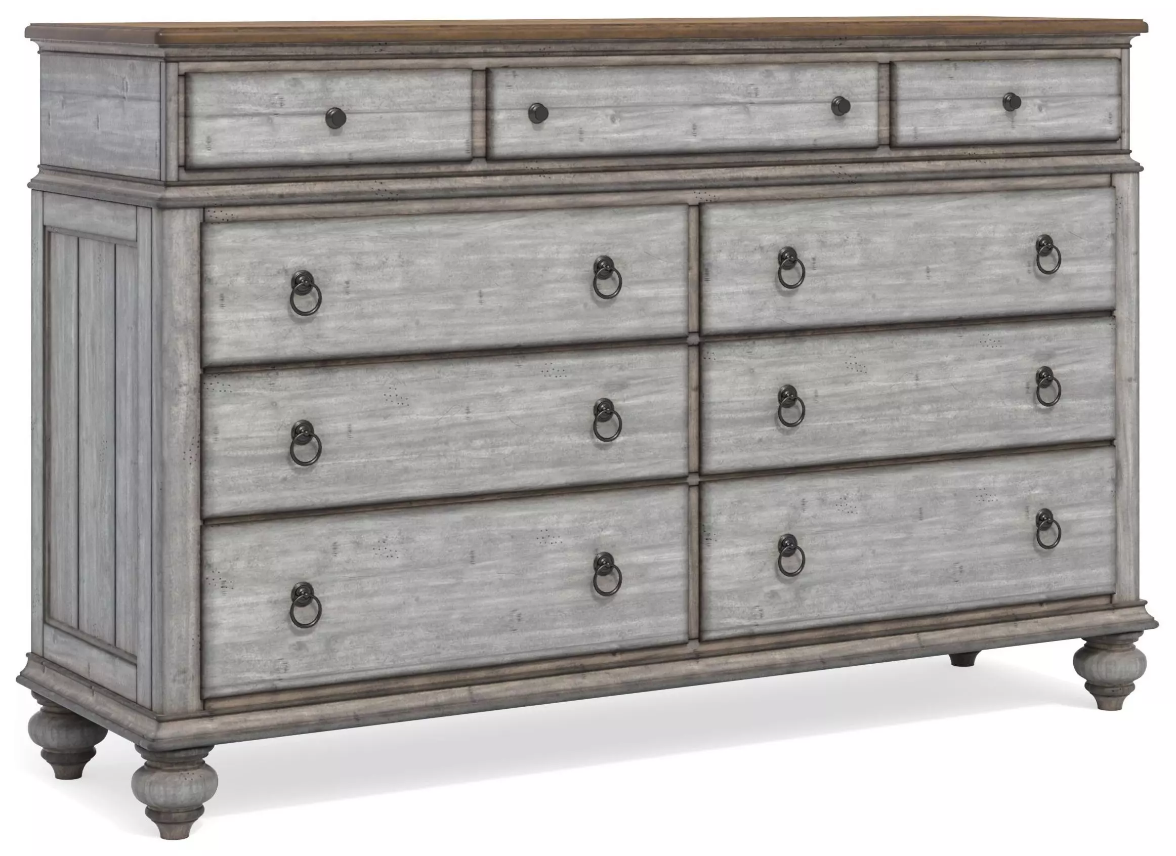 Plymouth Distressed Gray Wash Dresser