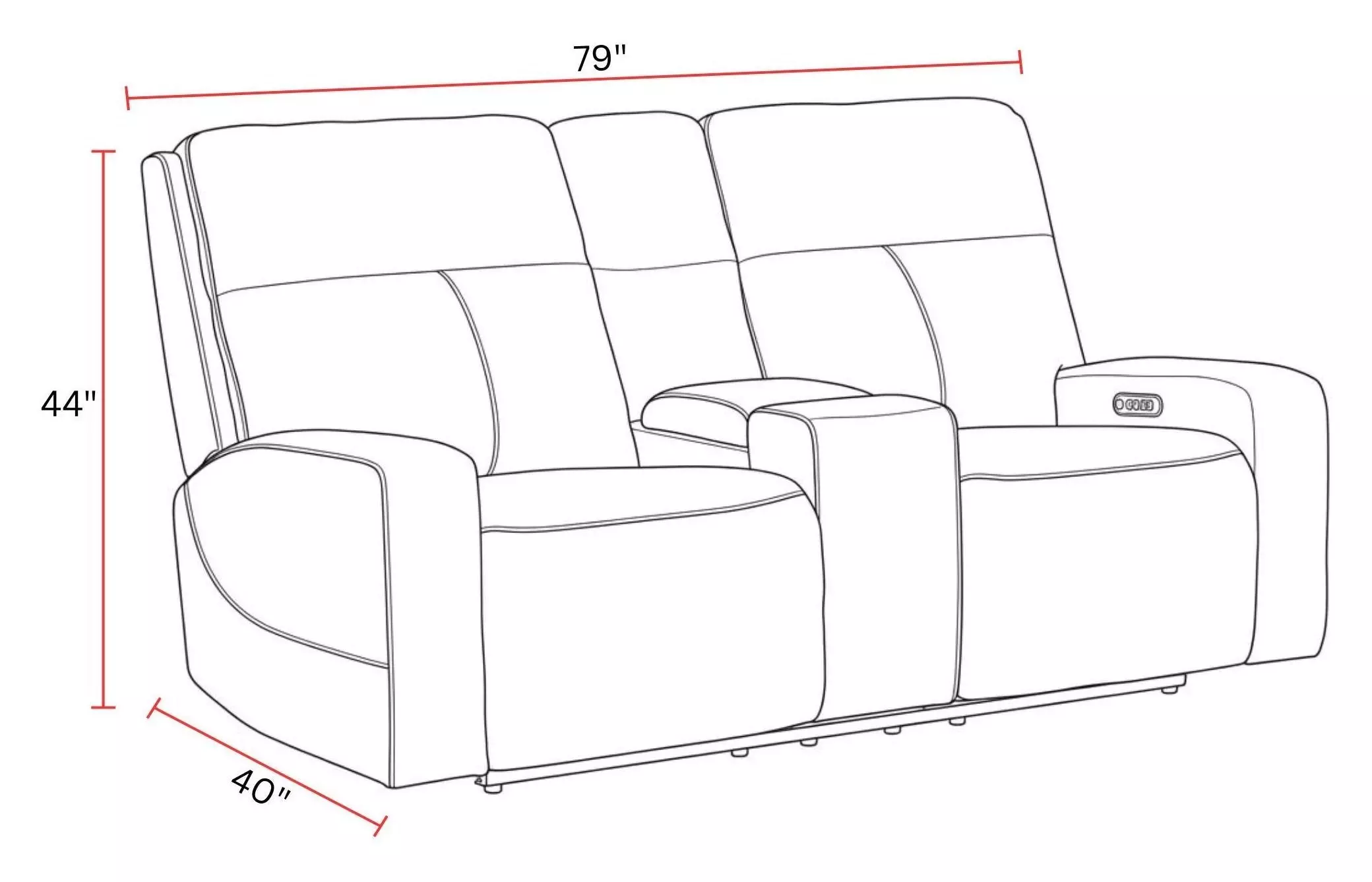 Traxton Jasper Moss 79" Zero Gravity Triple Power Reclining Loveseat with Tilt Console and USB Charging