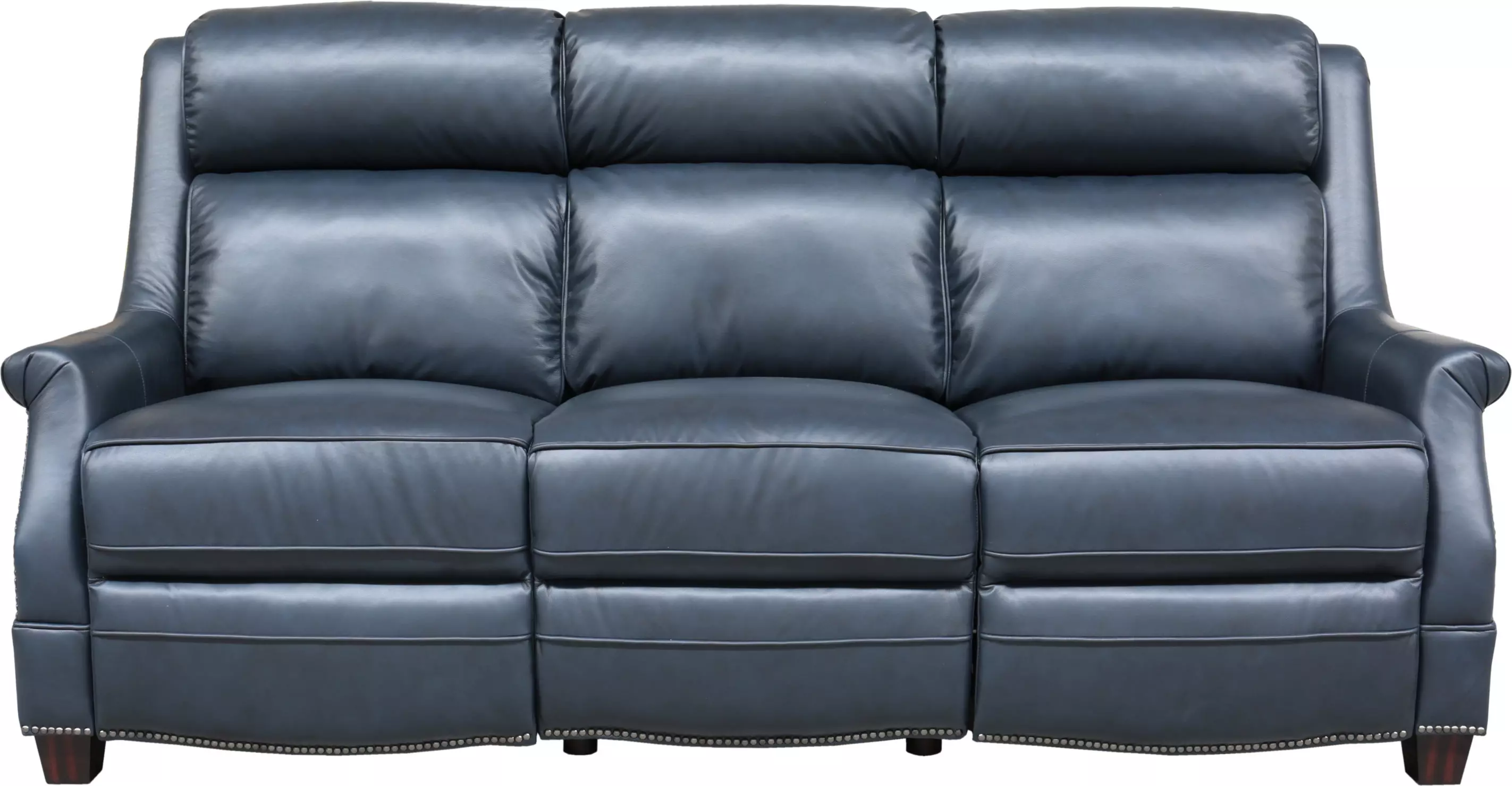 Warrendale Shoreham Blue Leather Power Reclining Sofa with Power
