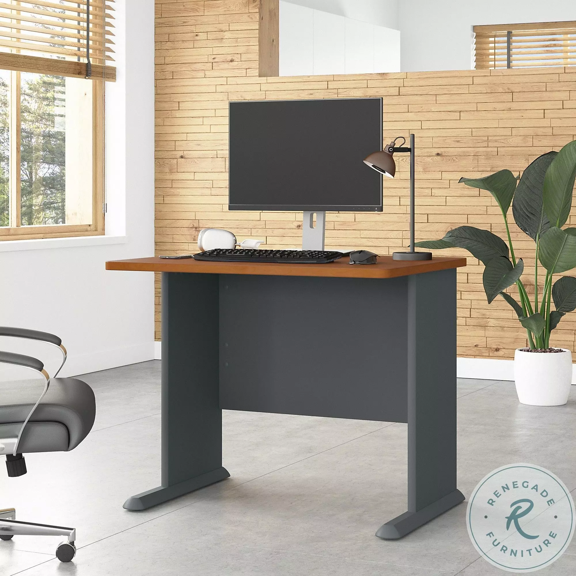Series A Natural Cherry 36 Inch Desk from Bush (WC57436) | Coleman
