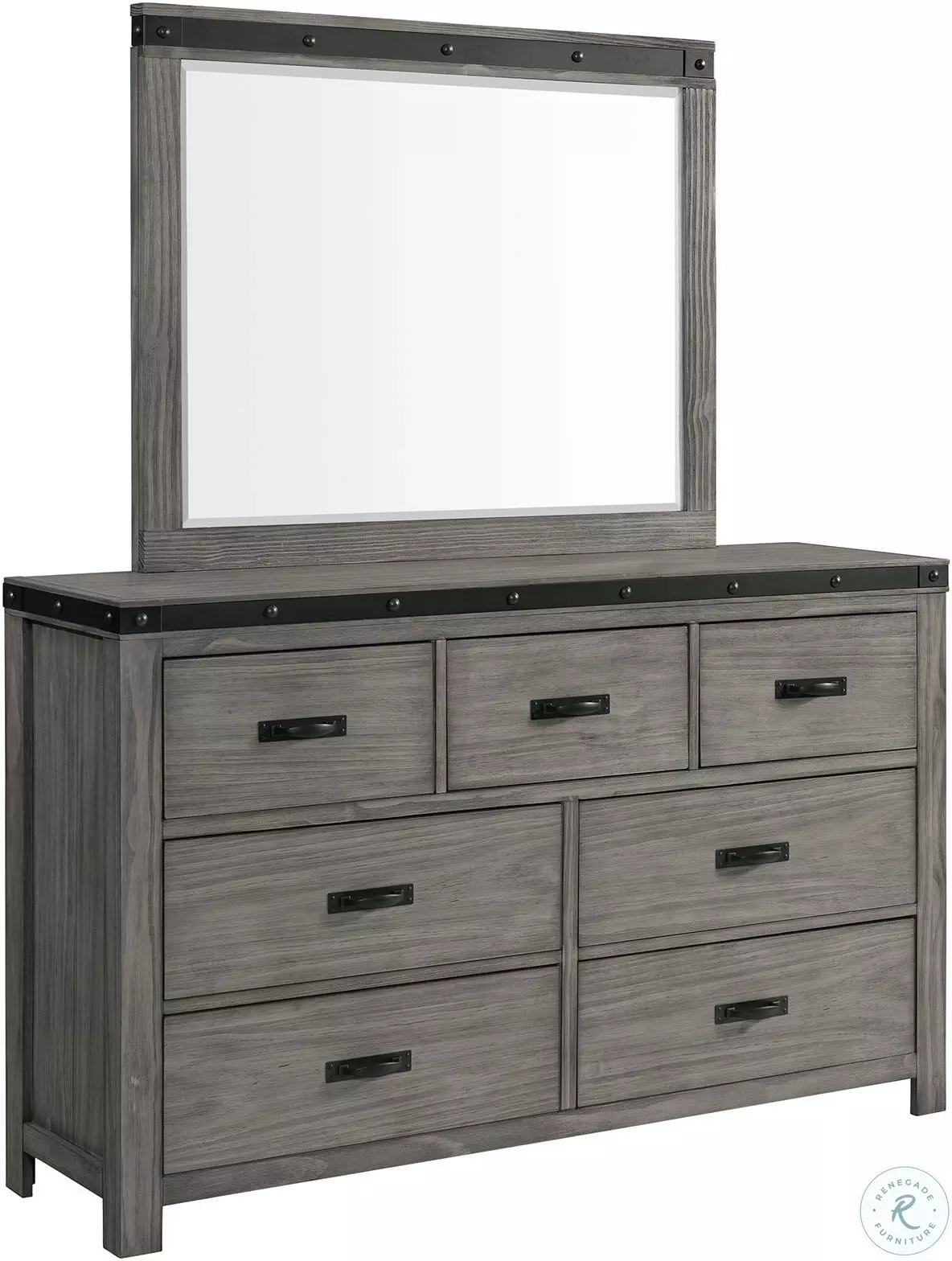 felipe grey driftwood 7-drawer dresser Furniture of America Castlile Gray Dresser main image 1