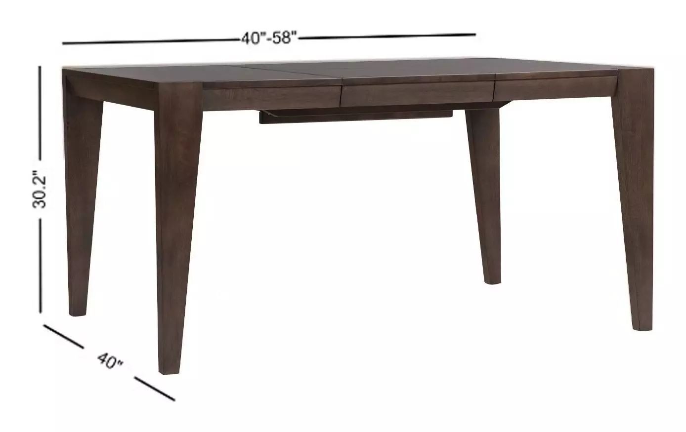 West End Saddle Brown 58" Extendable Rectangular Butterfly Leaf Dining Table